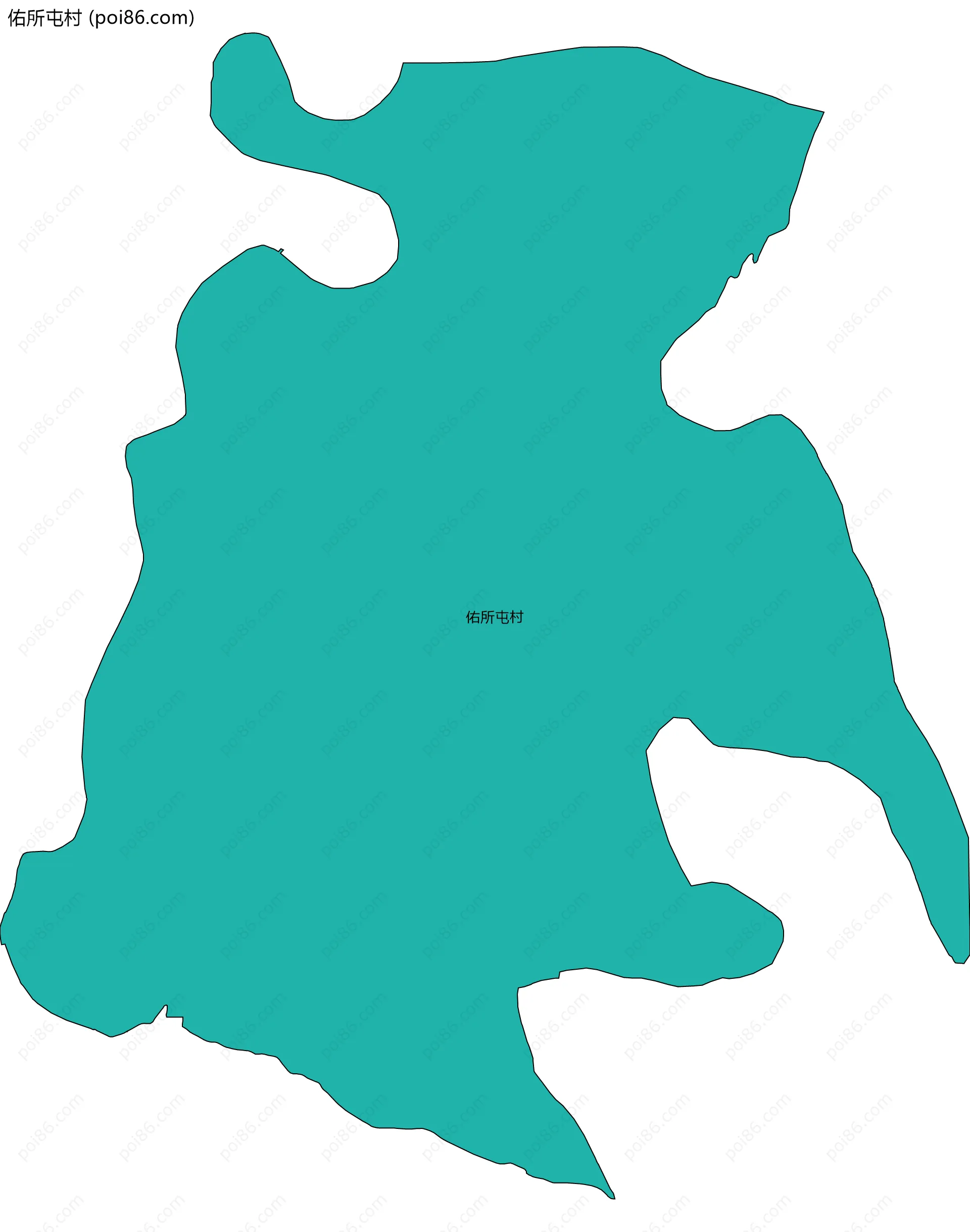 佑所屯村边界地图