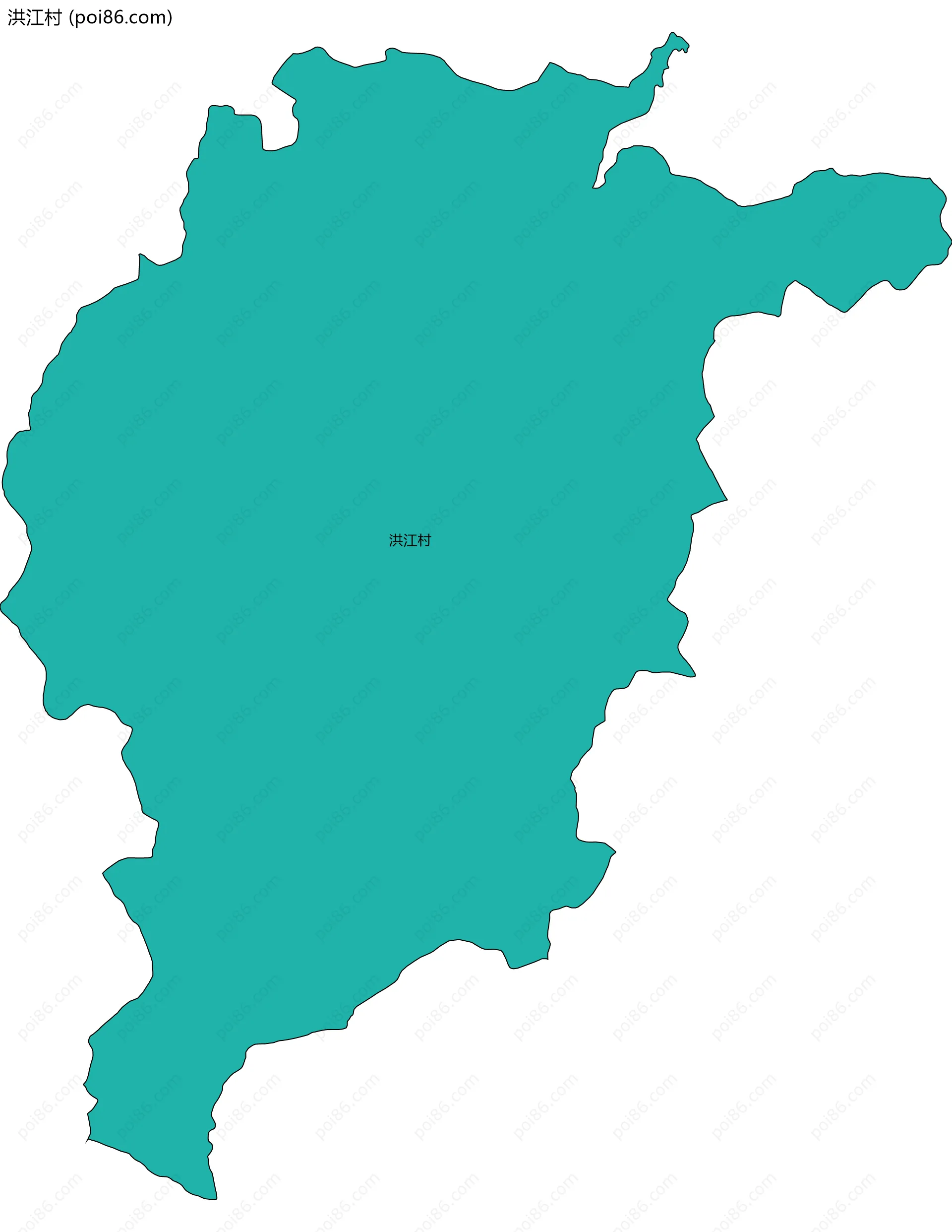 洪江村边界地图