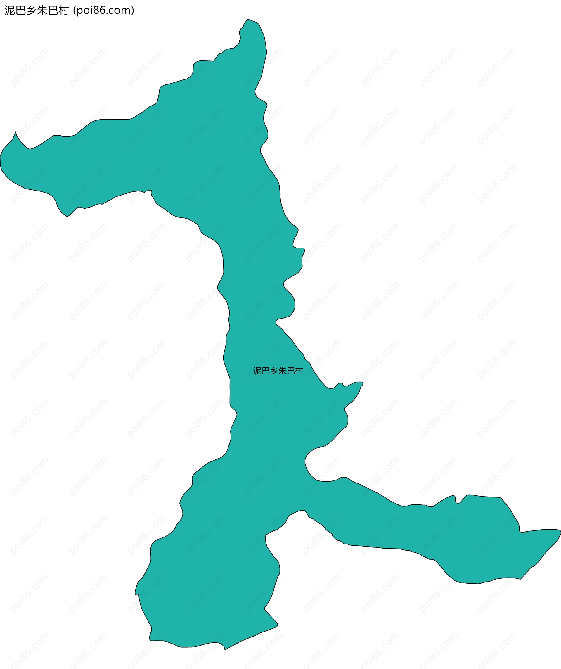 泥巴乡朱巴村边界地图