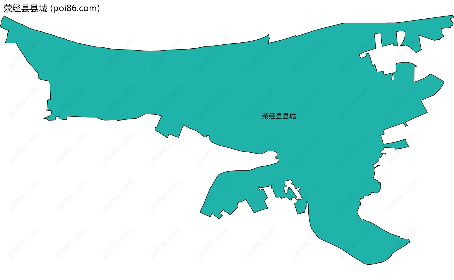 荥经县县城边界地图