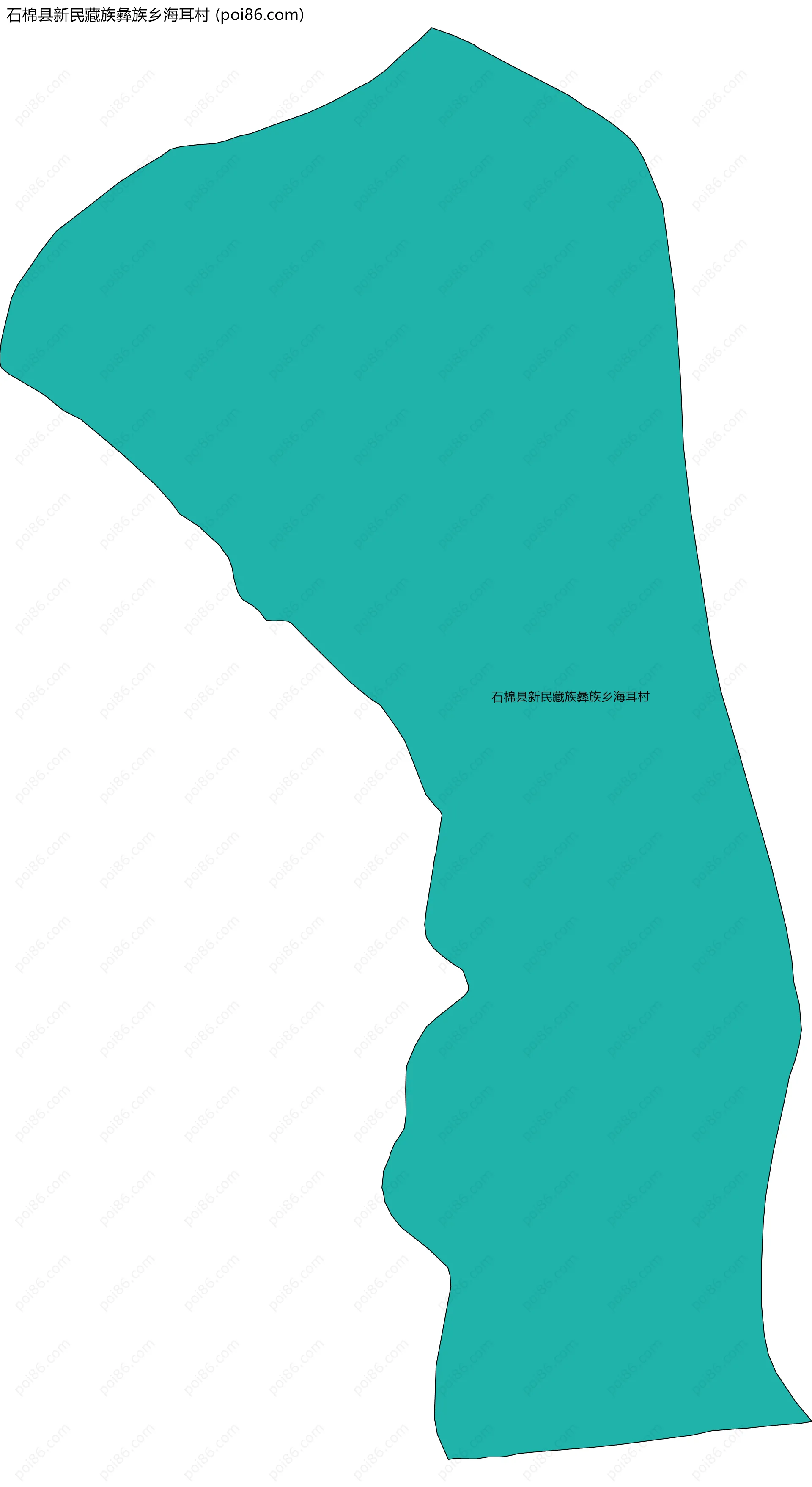 石棉县新民藏族彝族乡海耳村边界地图