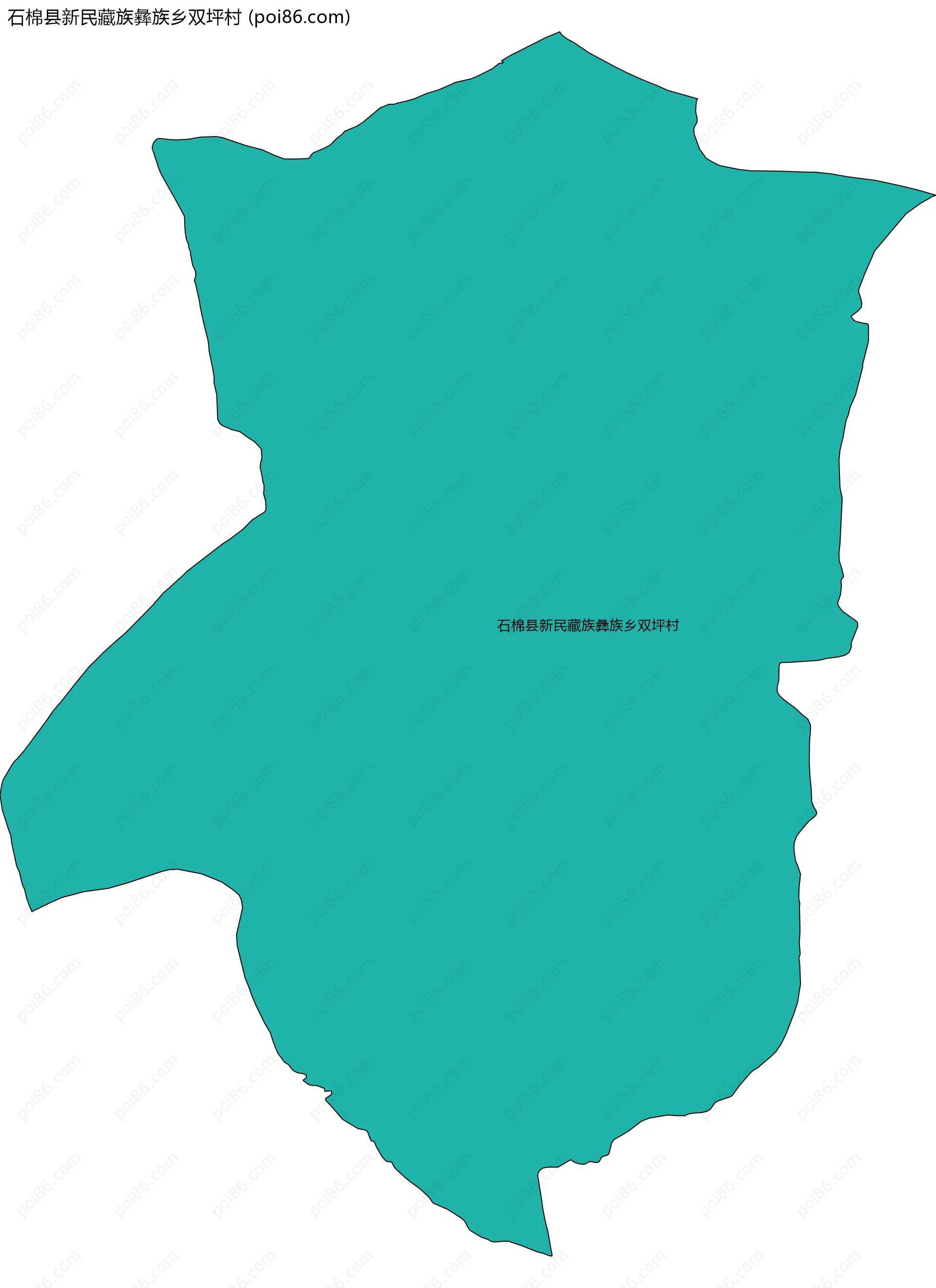 石棉县新民藏族彝族乡双坪村边界地图