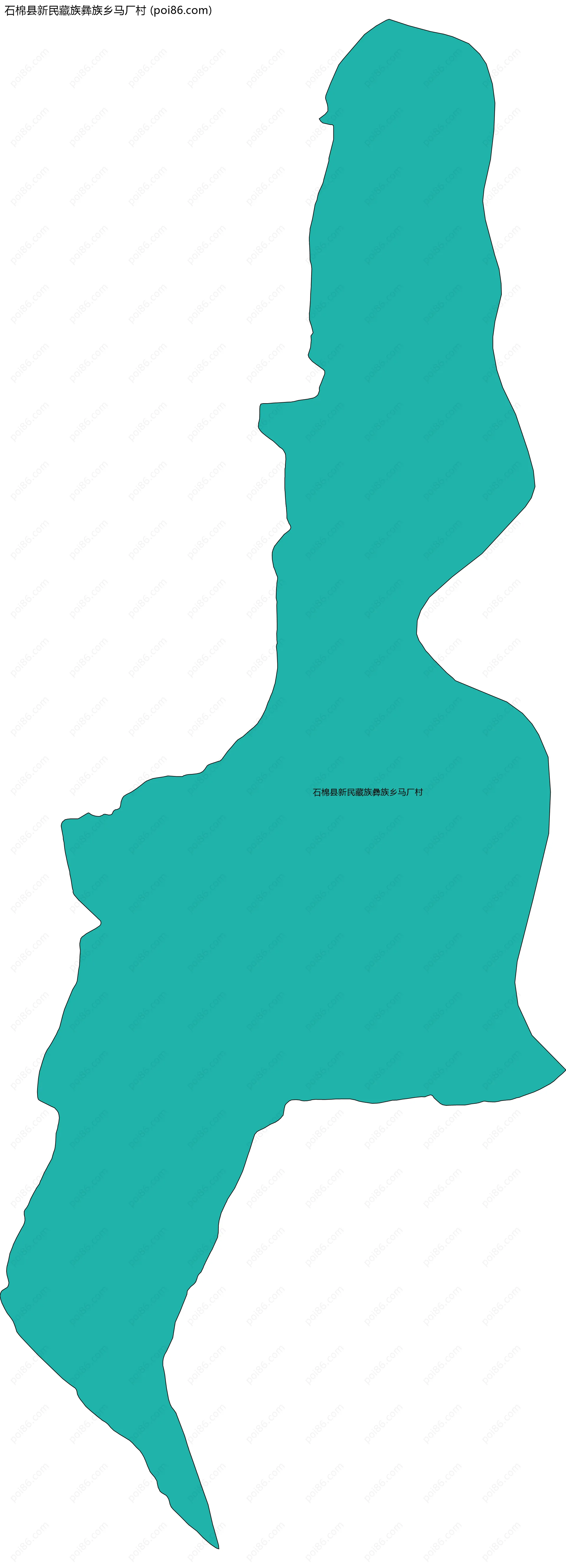 石棉县新民藏族彝族乡马厂村边界地图