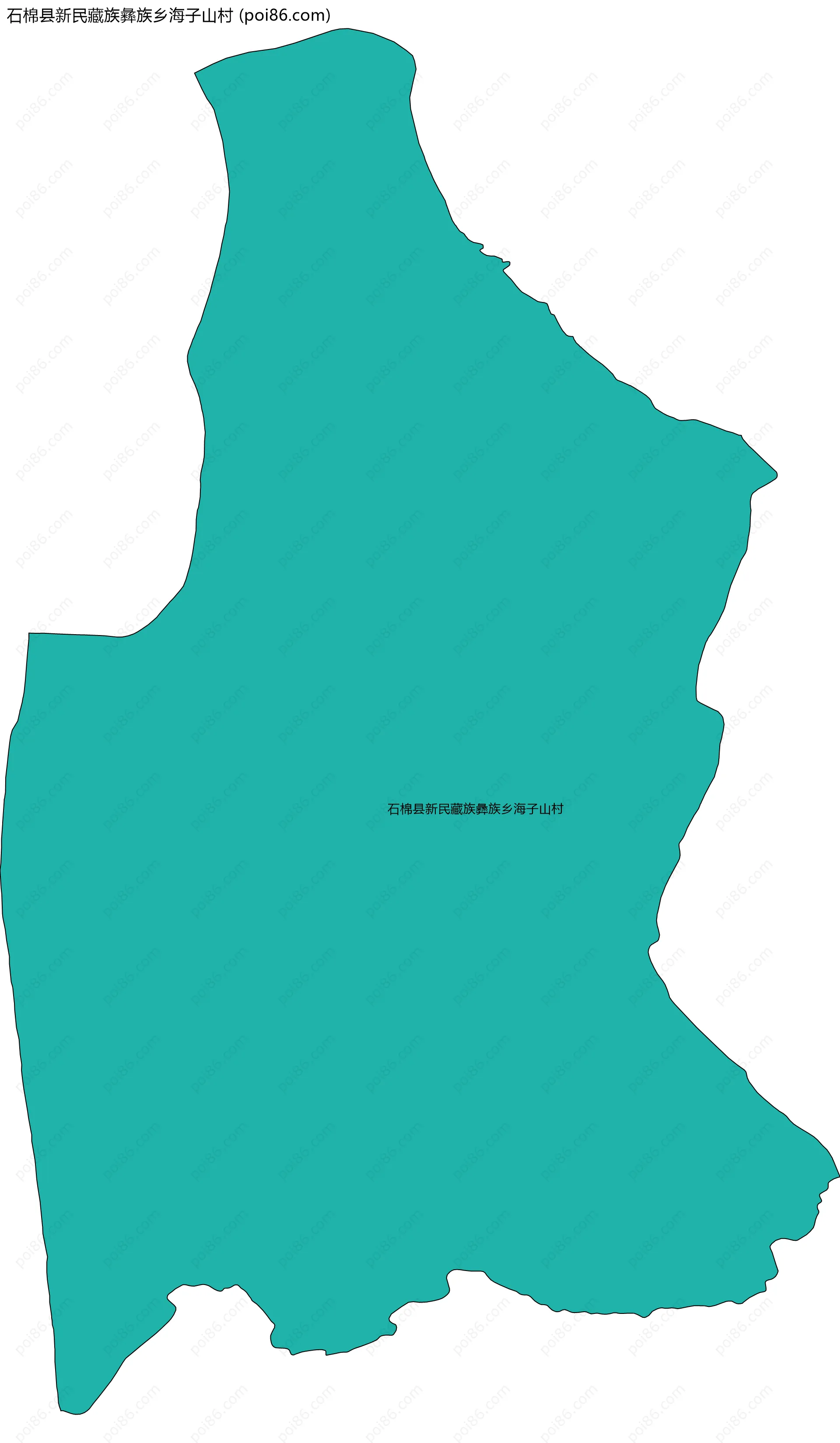 石棉县新民藏族彝族乡海子山村边界地图