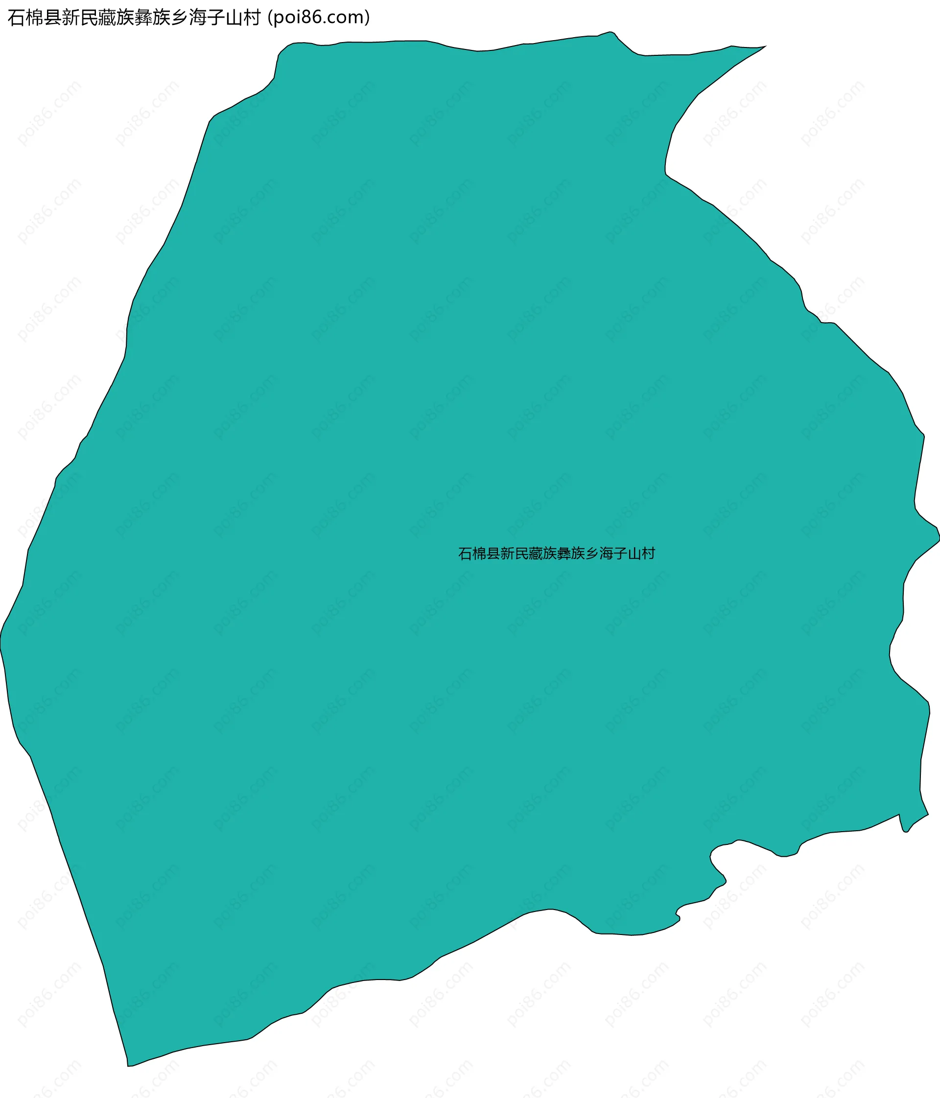 石棉县新民藏族彝族乡海子山村边界地图