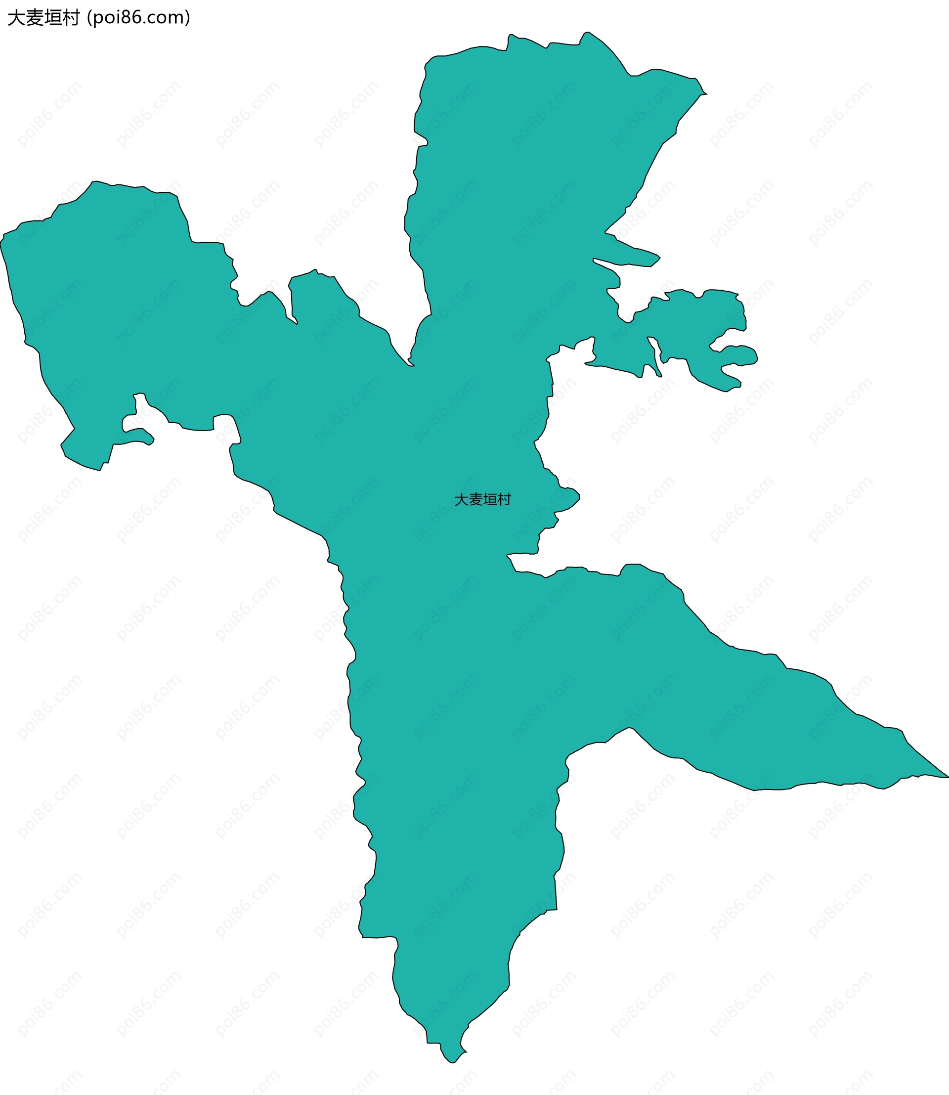 大麦垣村边界地图