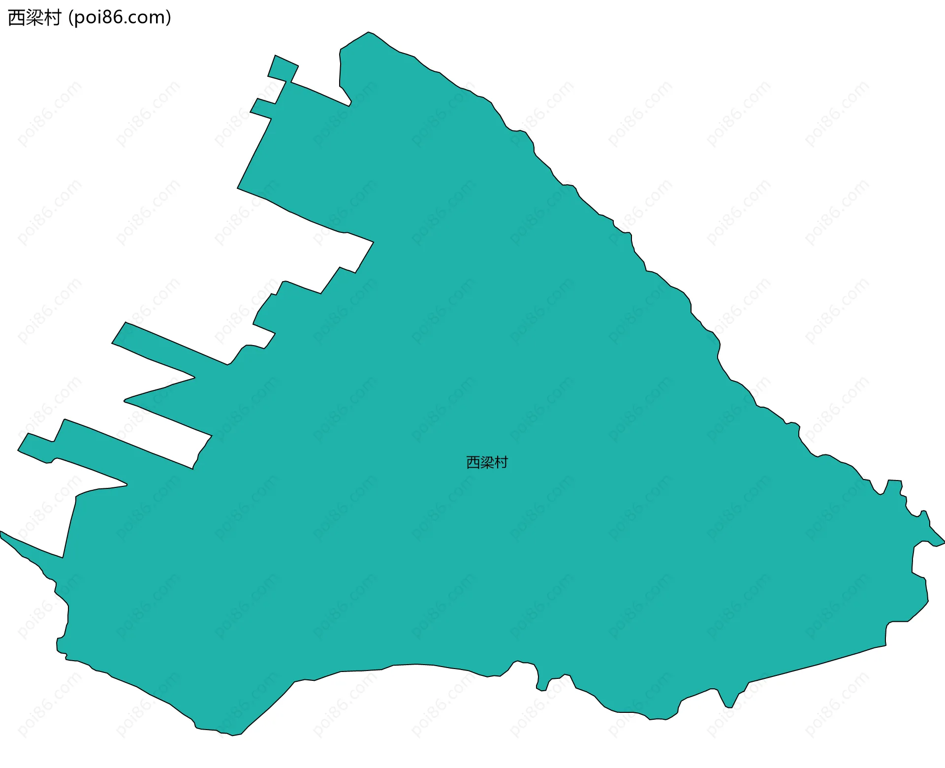 西梁村边界地图