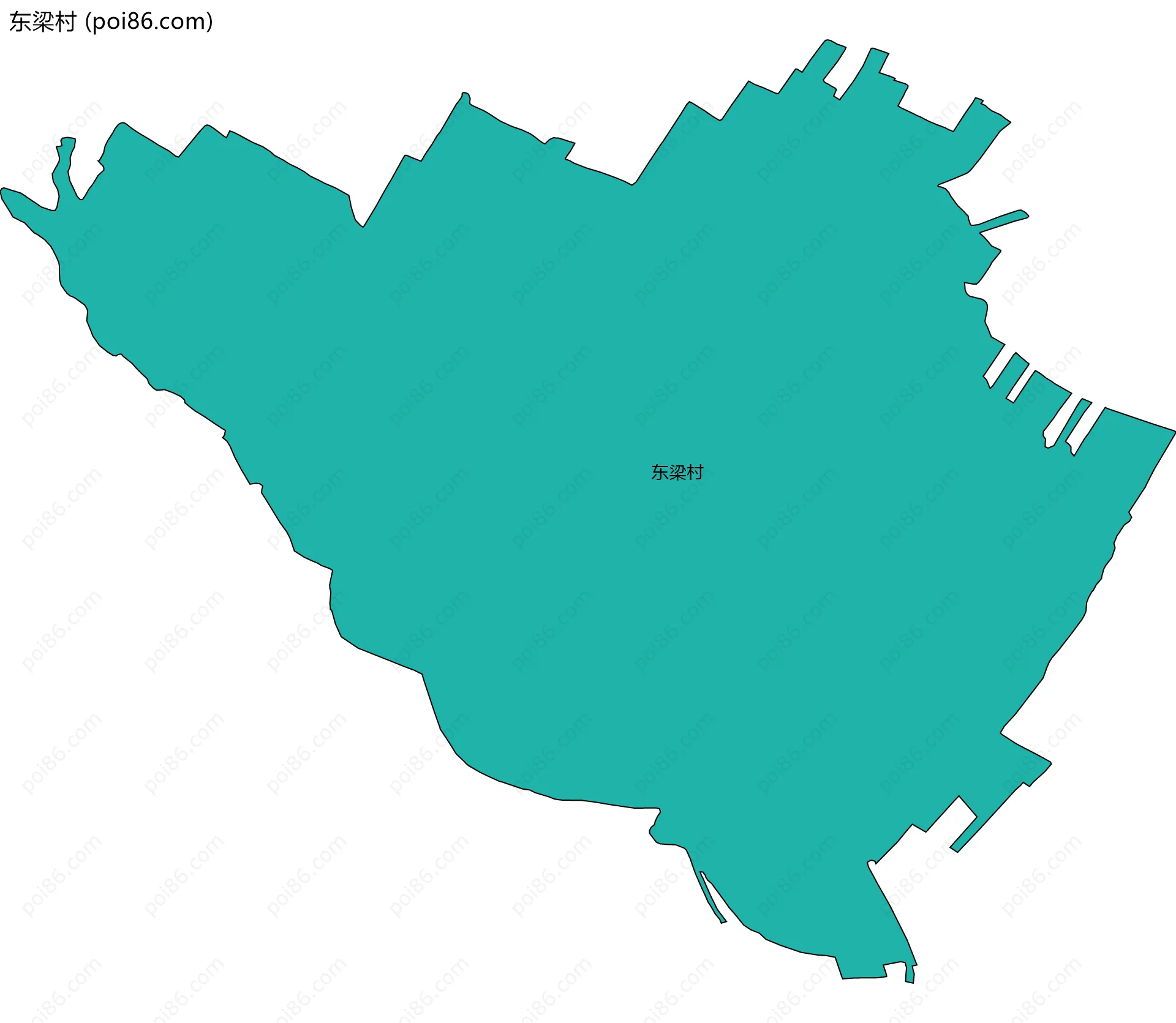 东梁村边界地图