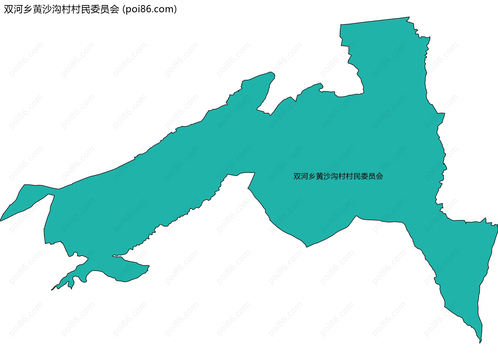 双河乡黄沙沟村村民委员会边界地图