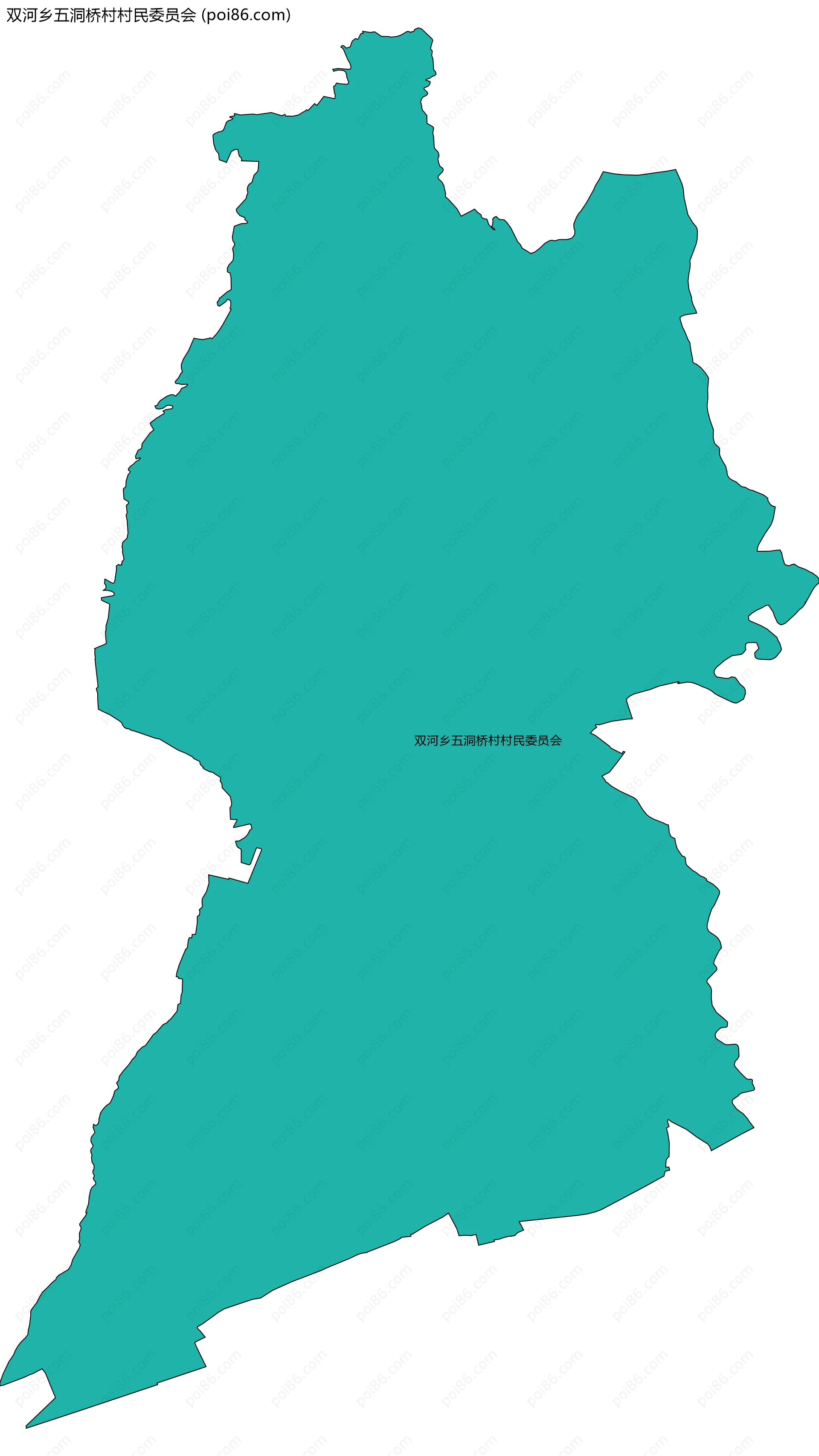 双河乡五洞桥村村民委员会边界地图