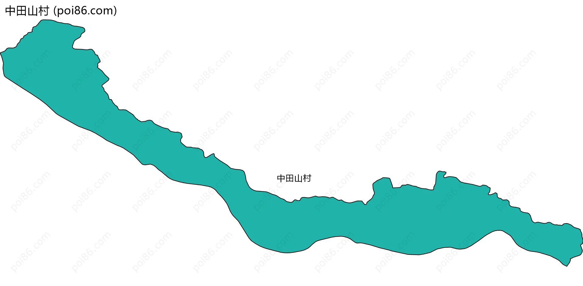 中田山村边界地图