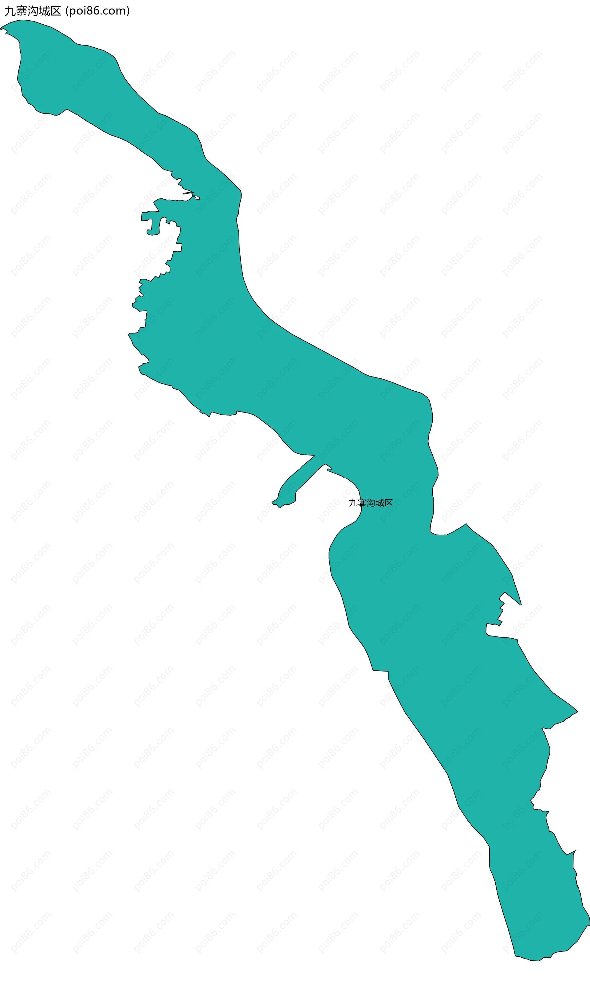 九寨沟城区边界地图