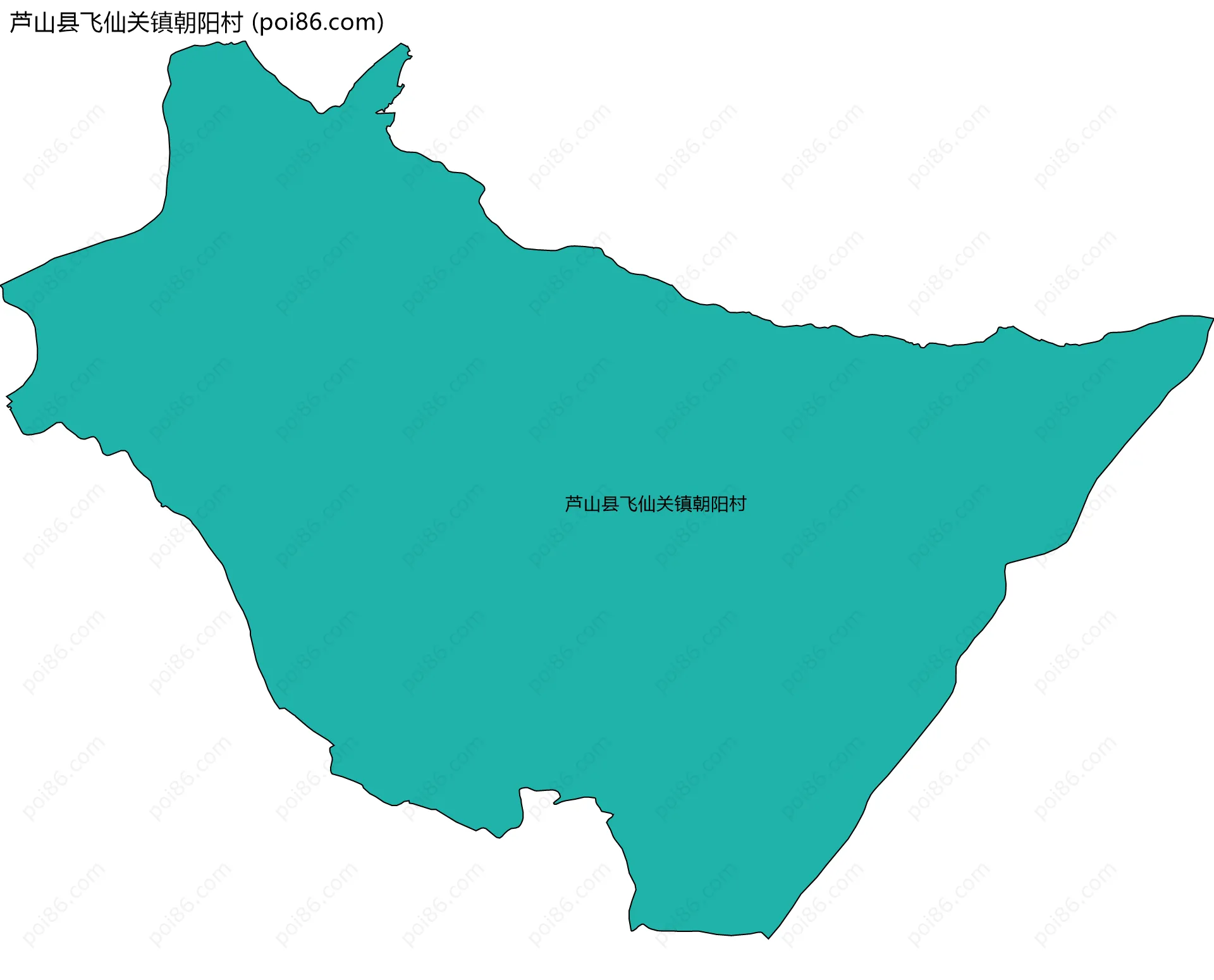 芦山县飞仙关镇朝阳村边界地图