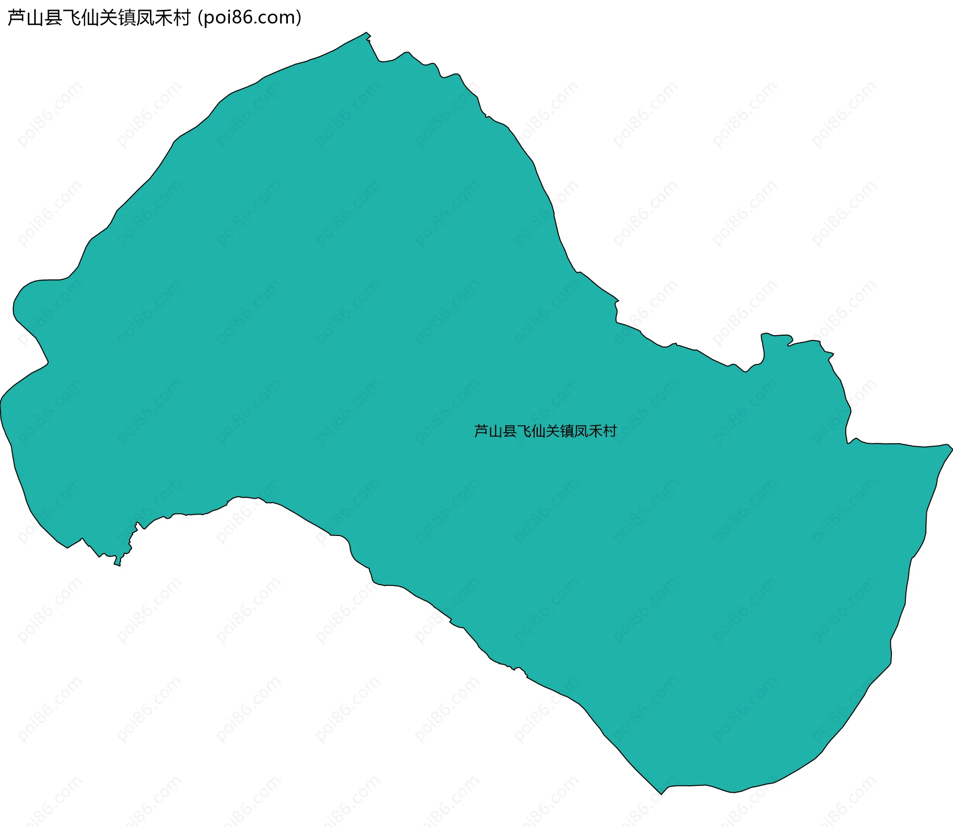芦山县飞仙关镇凤禾村边界地图