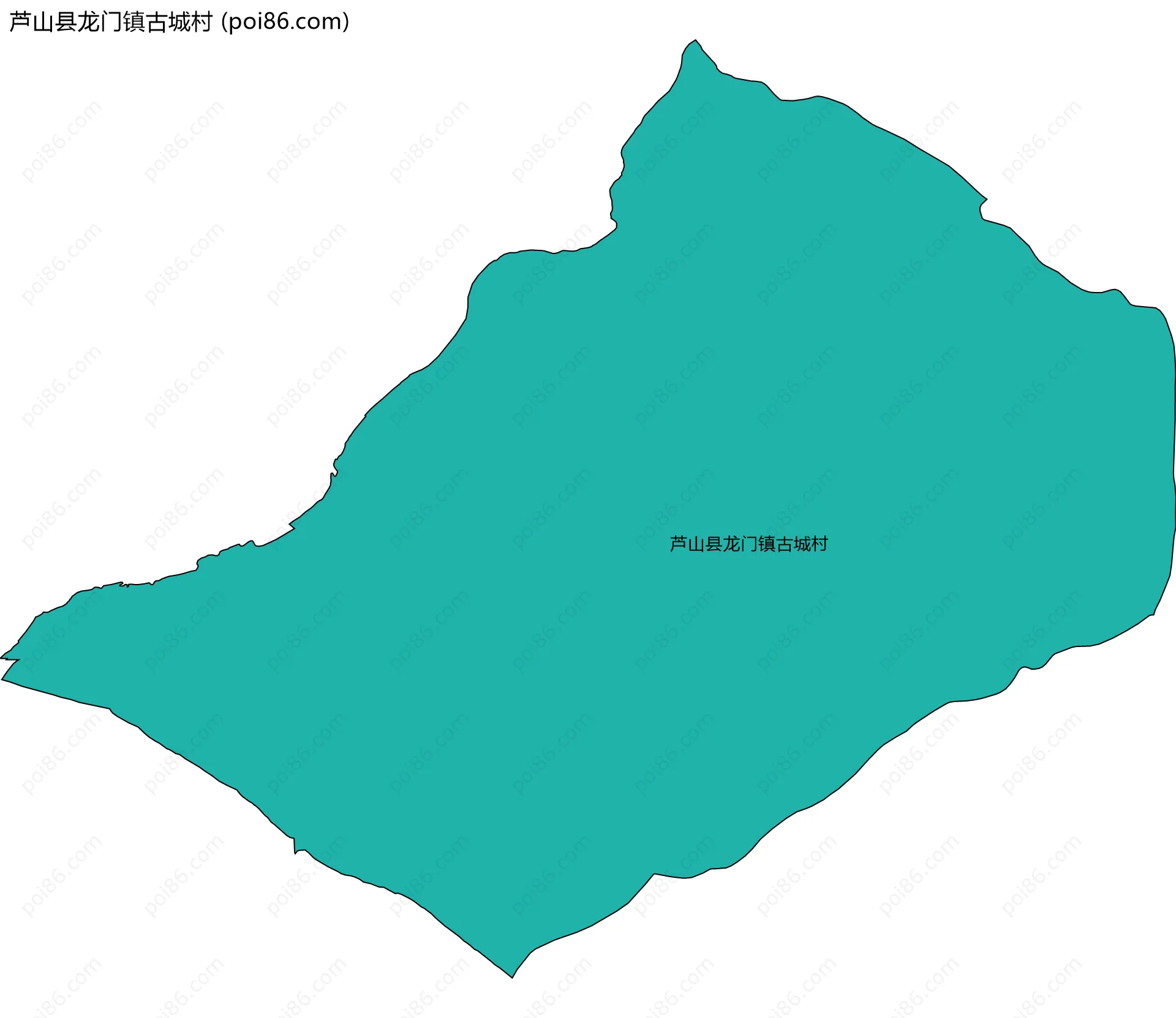 芦山县龙门镇古城村边界地图