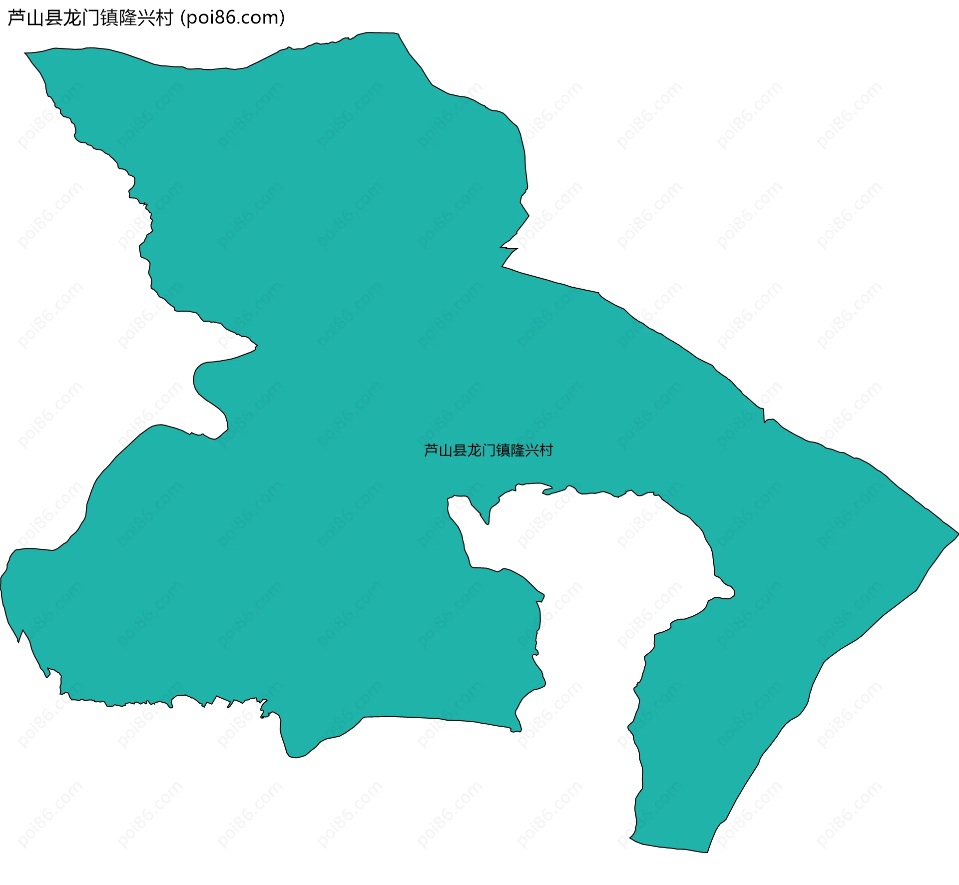 芦山县龙门镇隆兴村边界地图
