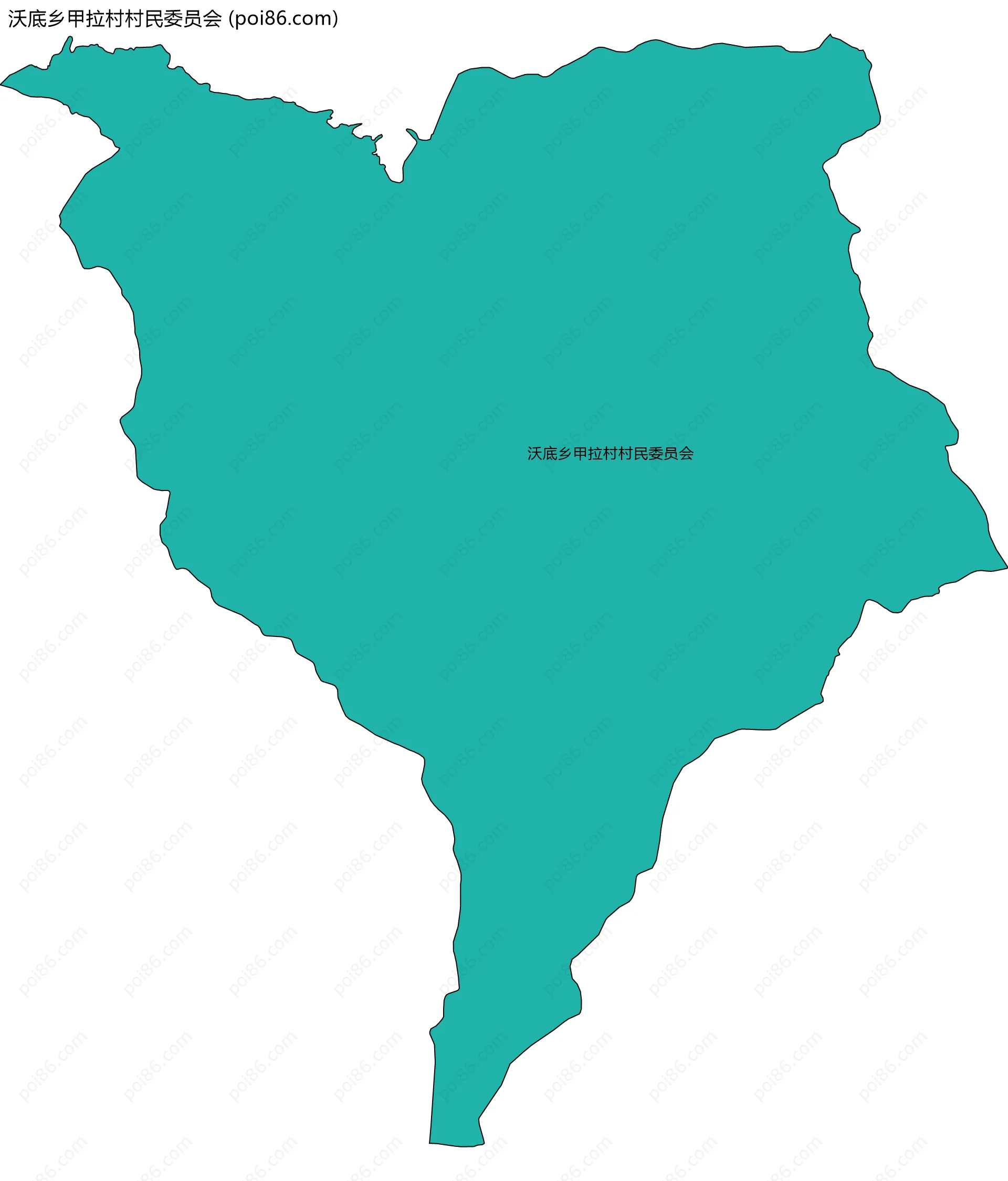 沃底乡甲拉村村民委员会边界地图