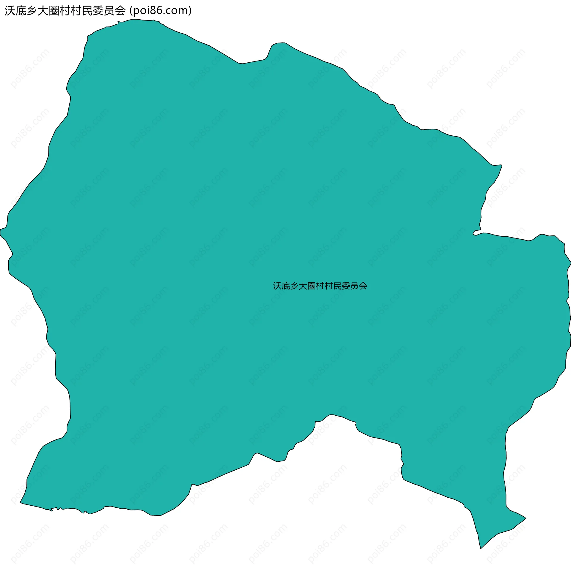 沃底乡大圈村村民委员会边界地图