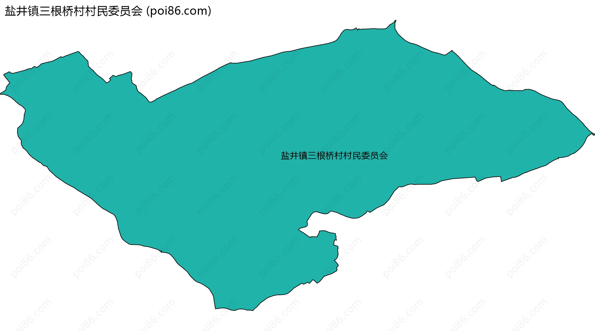 盐井镇三根桥村村民委员会边界地图