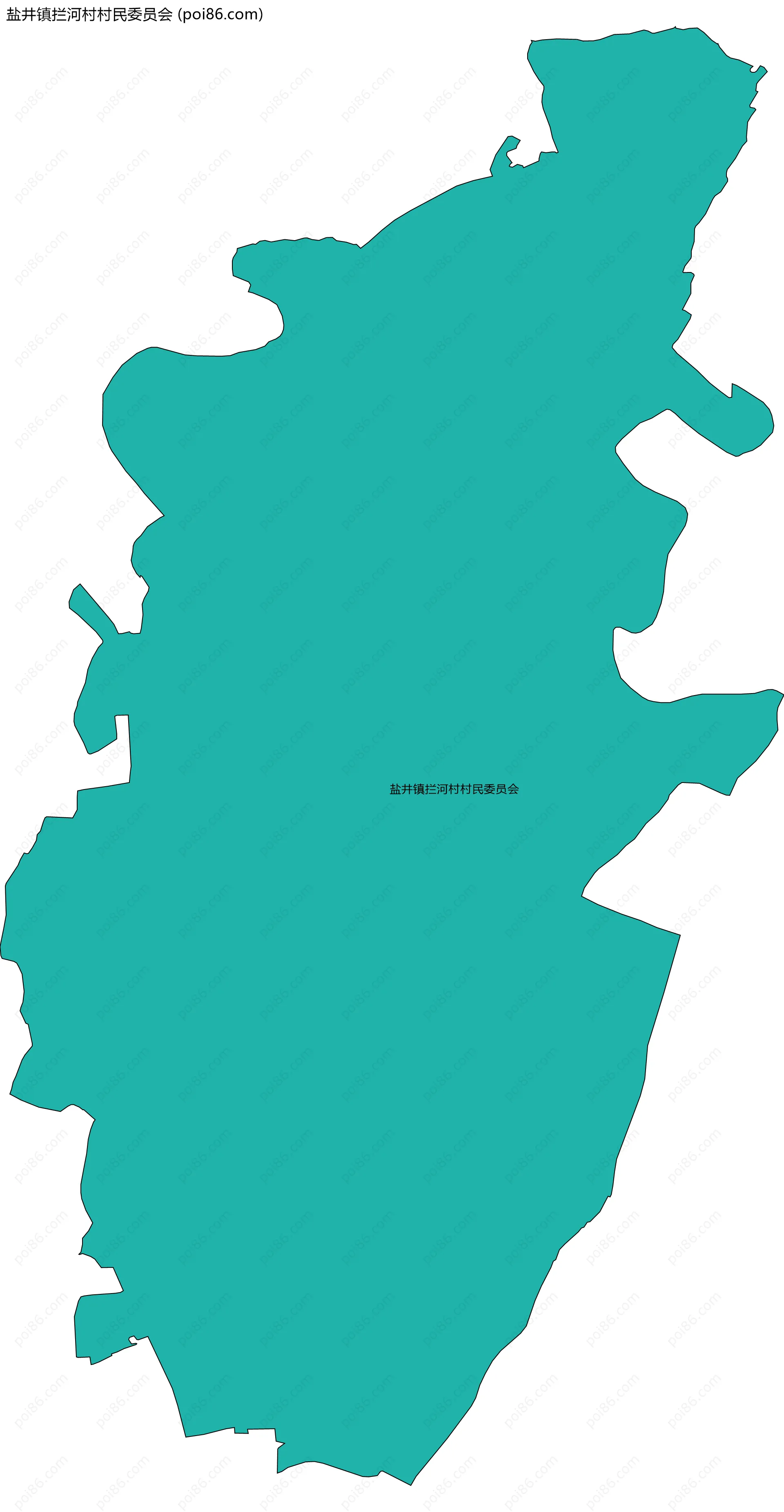 盐井镇拦河村村民委员会边界地图