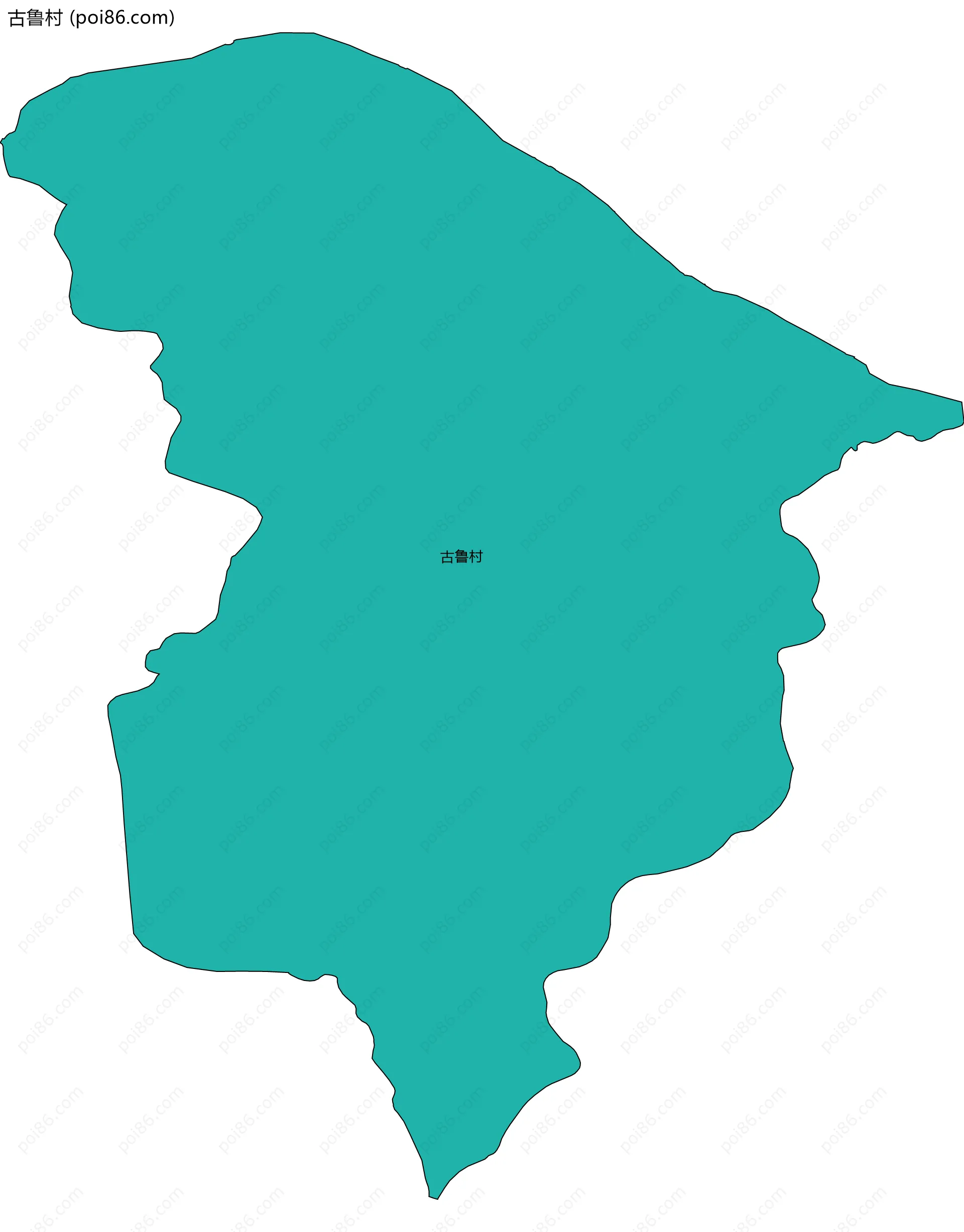 古鲁村边界地图