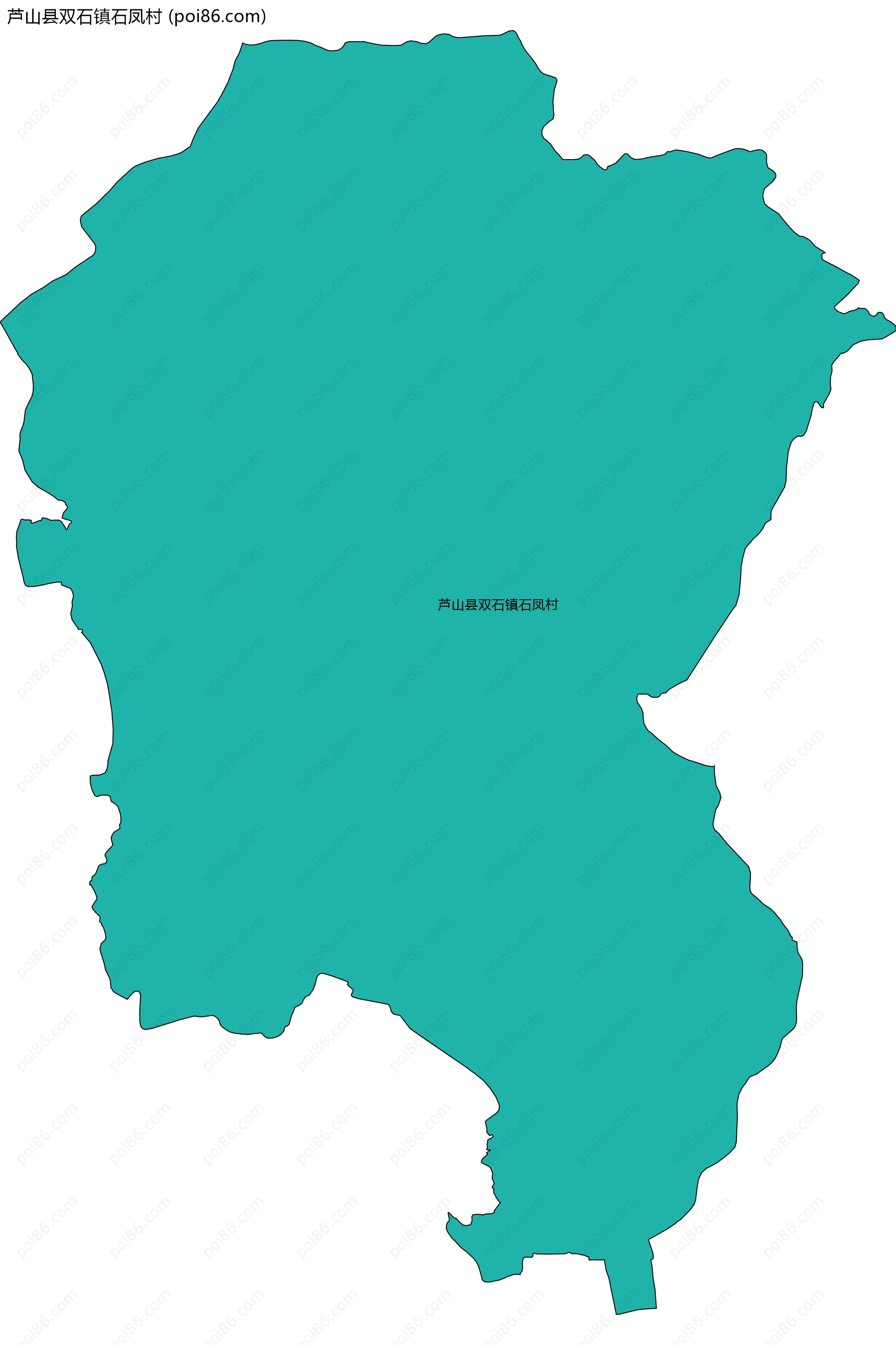 芦山县双石镇石凤村边界地图