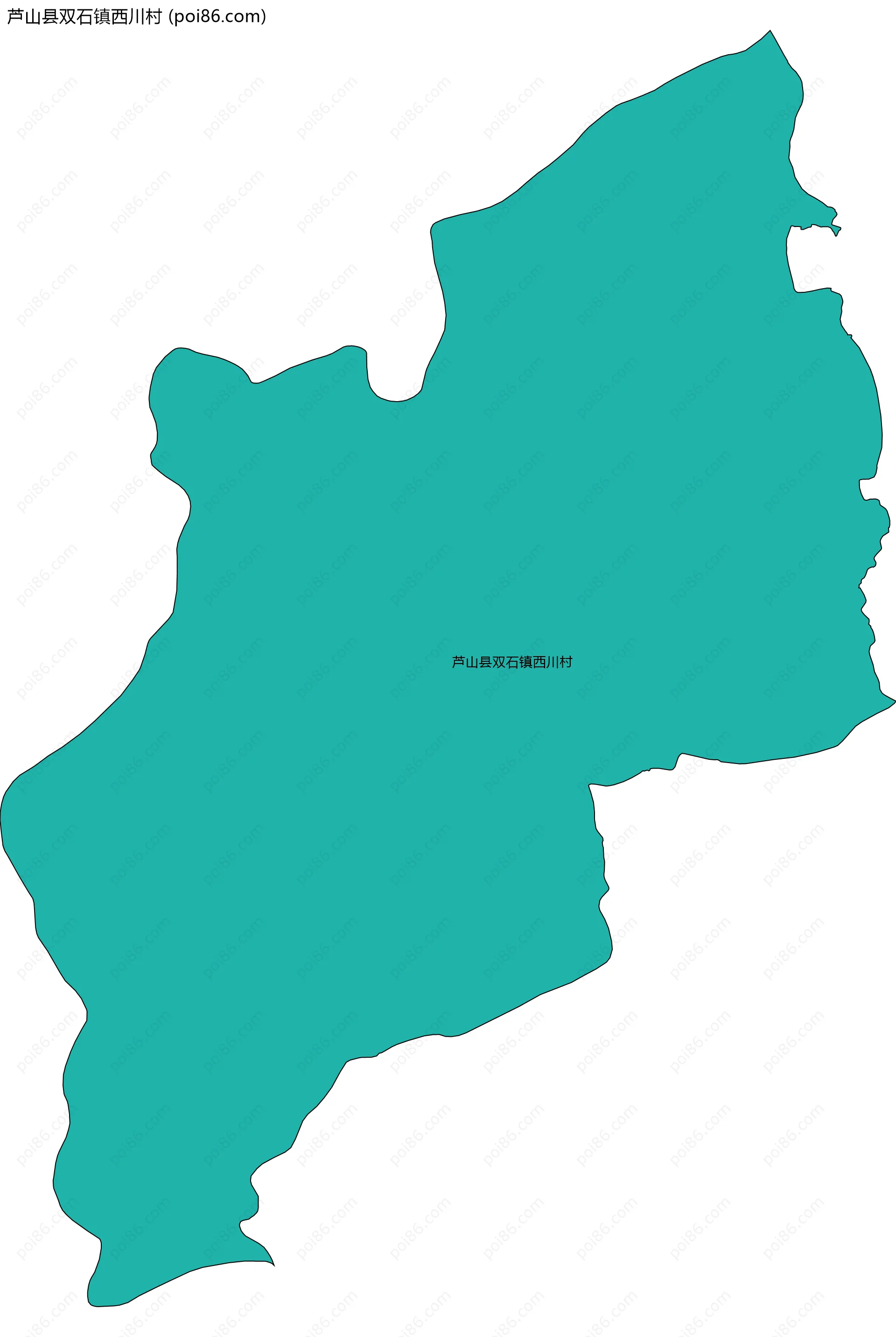 芦山县双石镇西川村边界地图