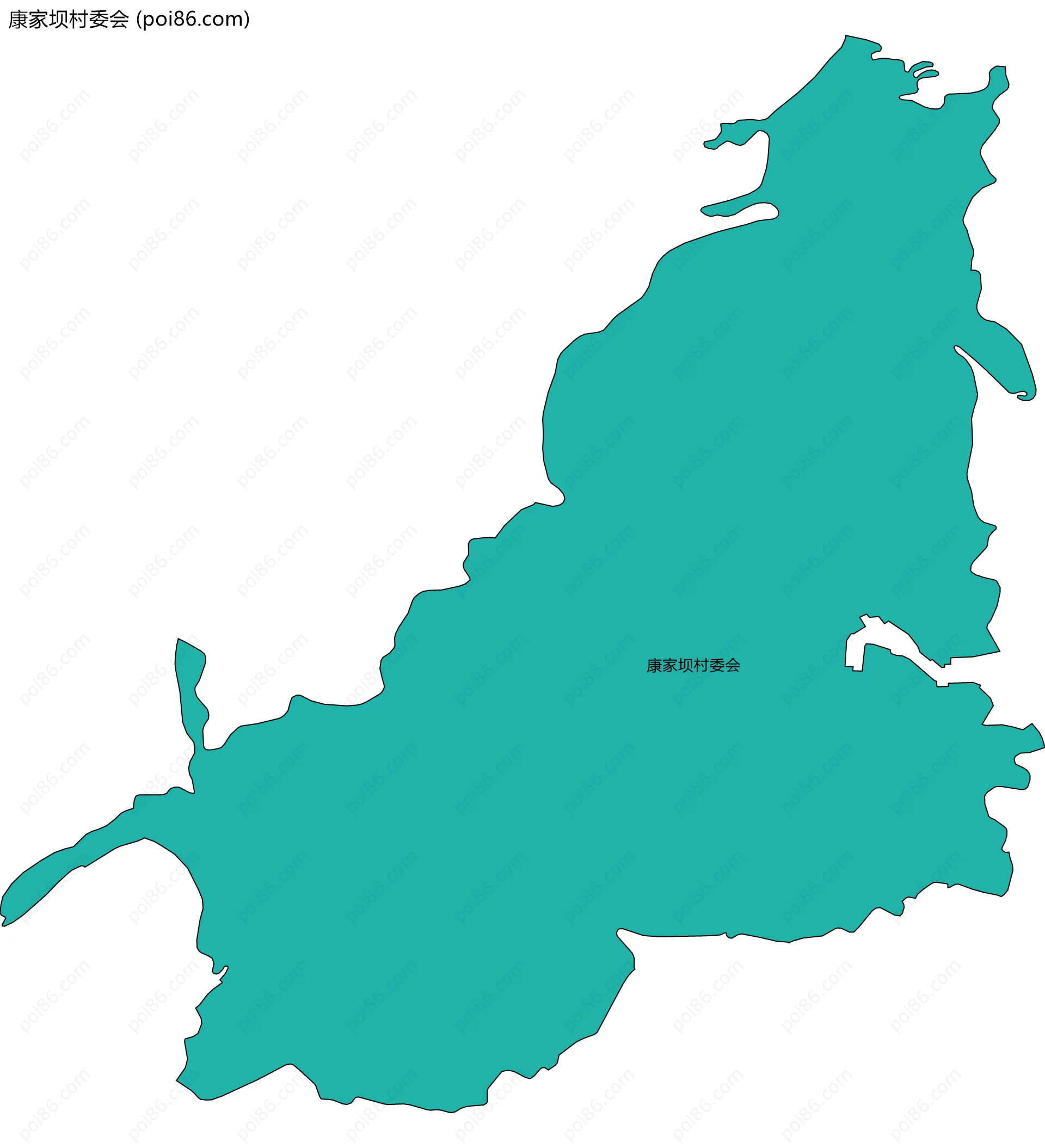 康家坝村委会边界地图