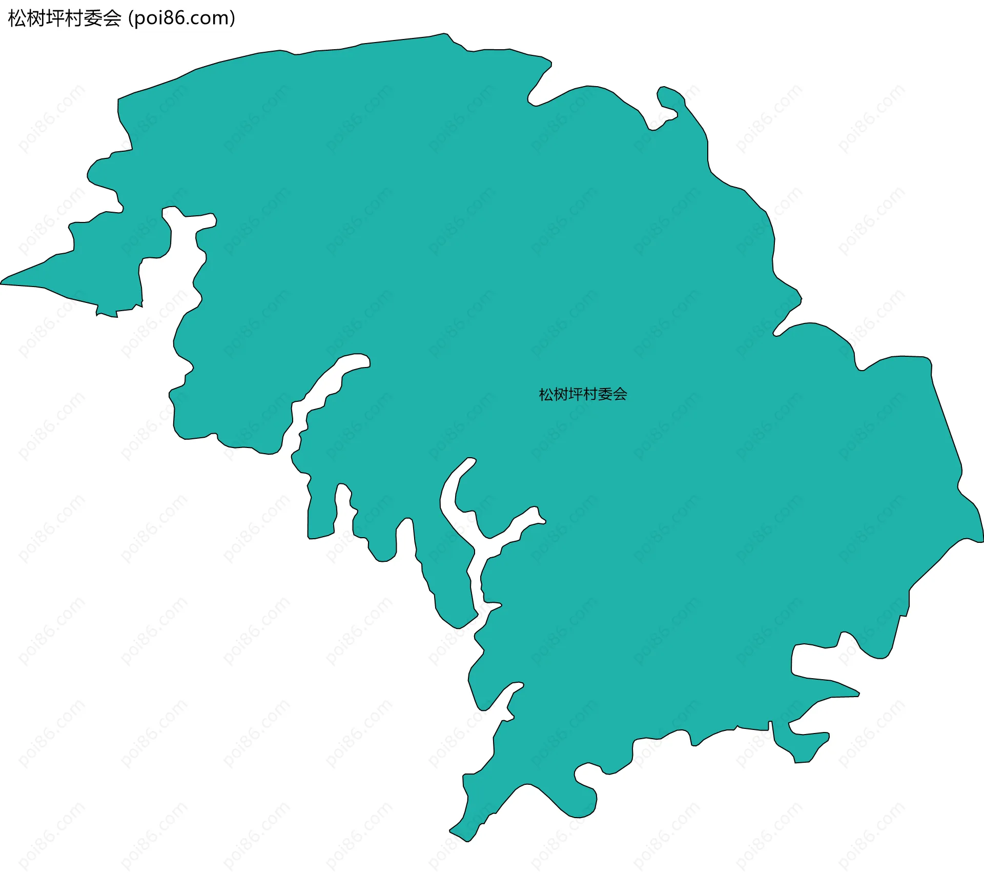 松树坪村委会边界地图