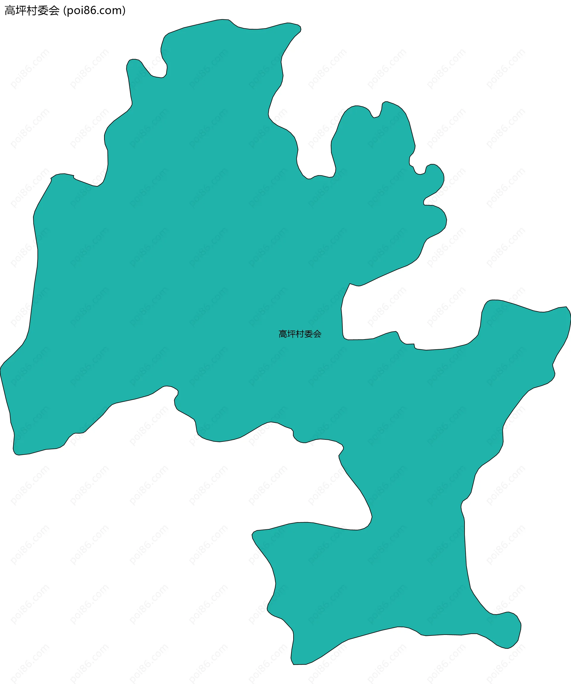 高坪村委会边界地图