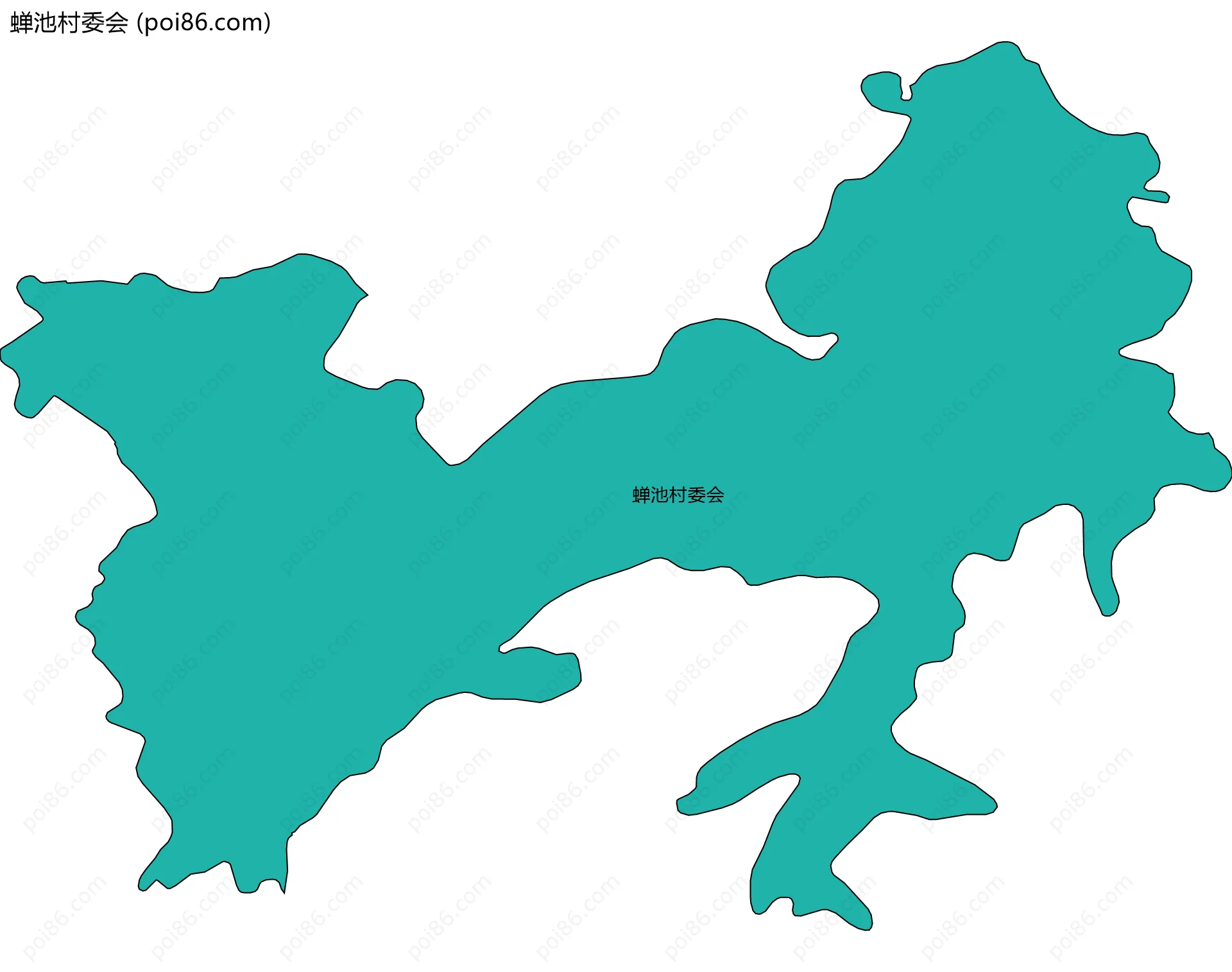 蝉池村委会边界地图