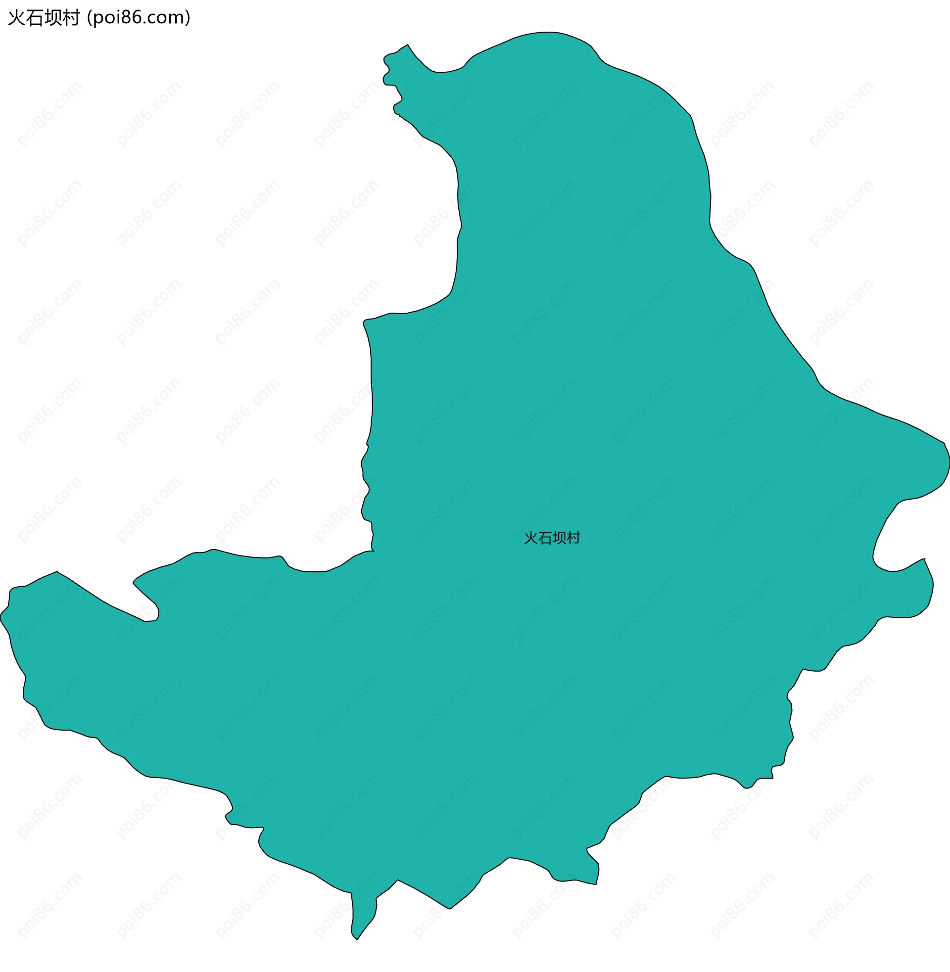 火石坝村边界地图