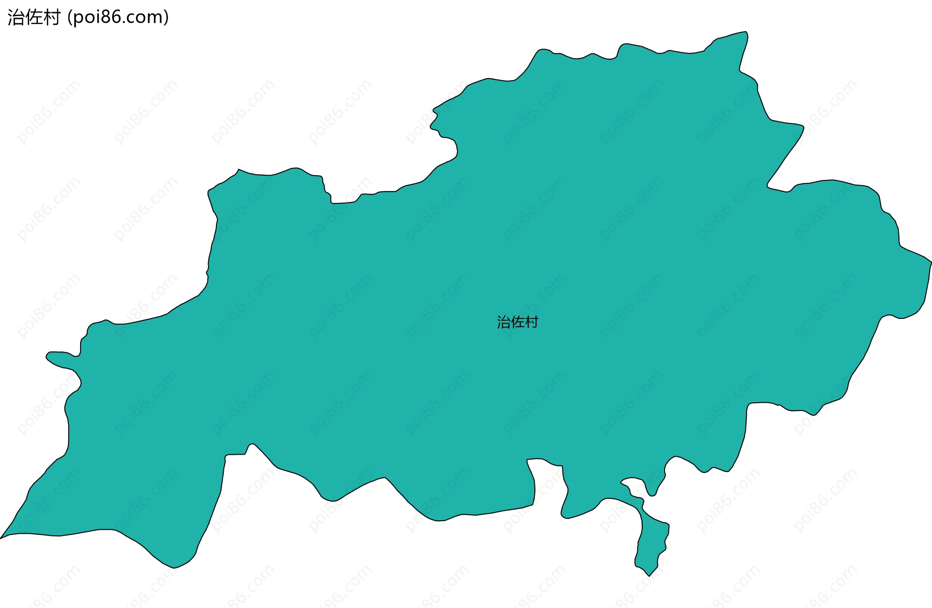 治佐村边界地图