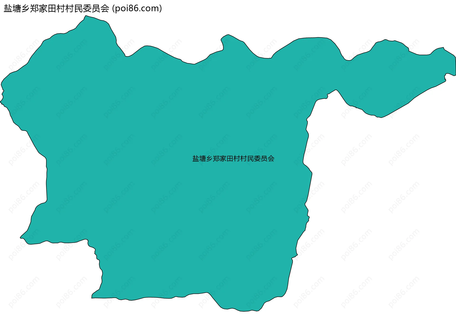 盐塘乡郑家田村村民委员会边界地图
