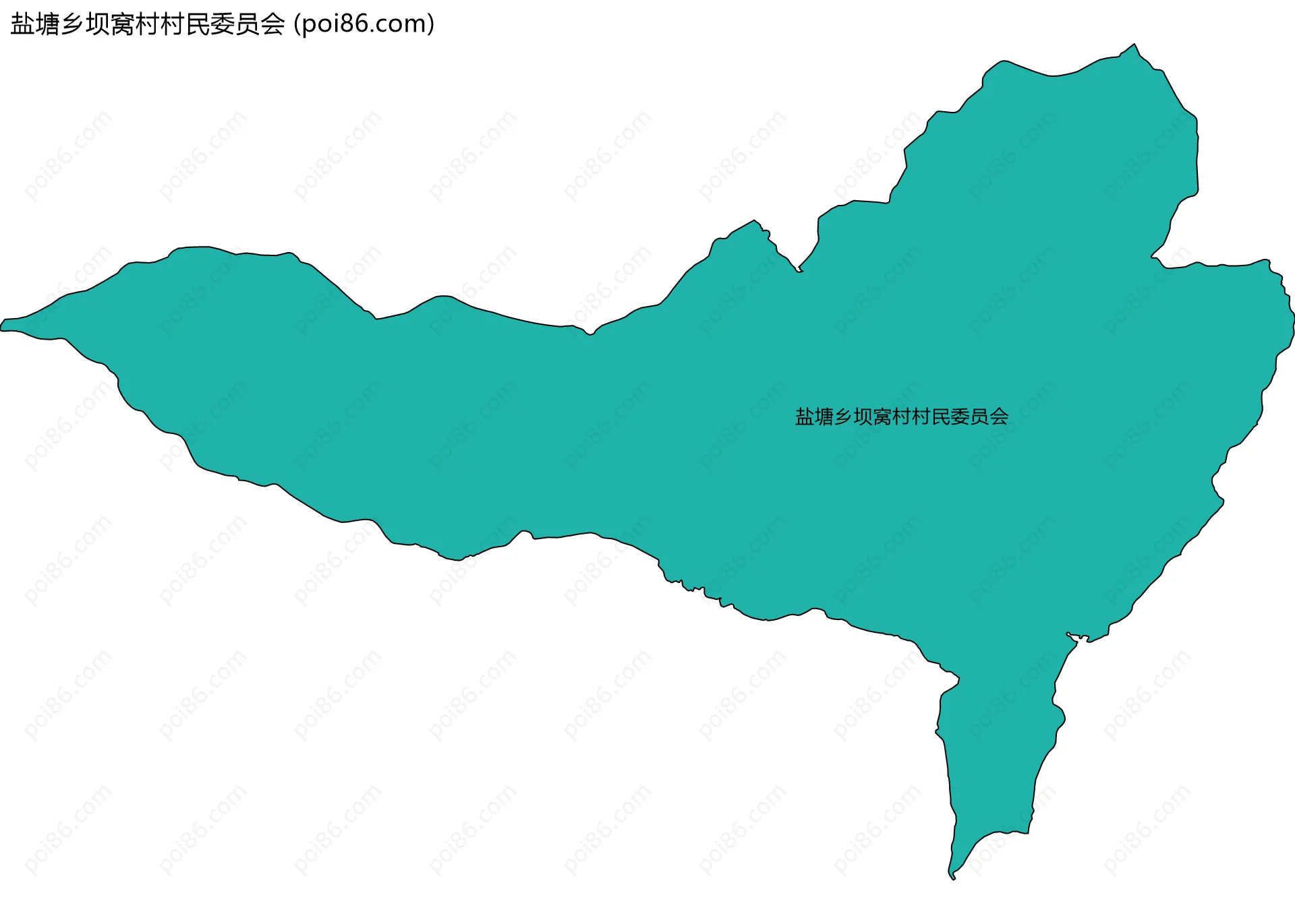 盐塘乡坝窝村村民委员会边界地图
