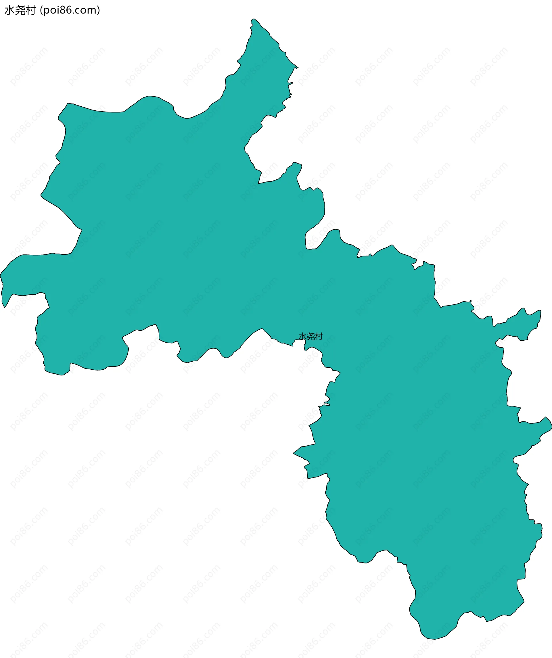 水尧村边界地图