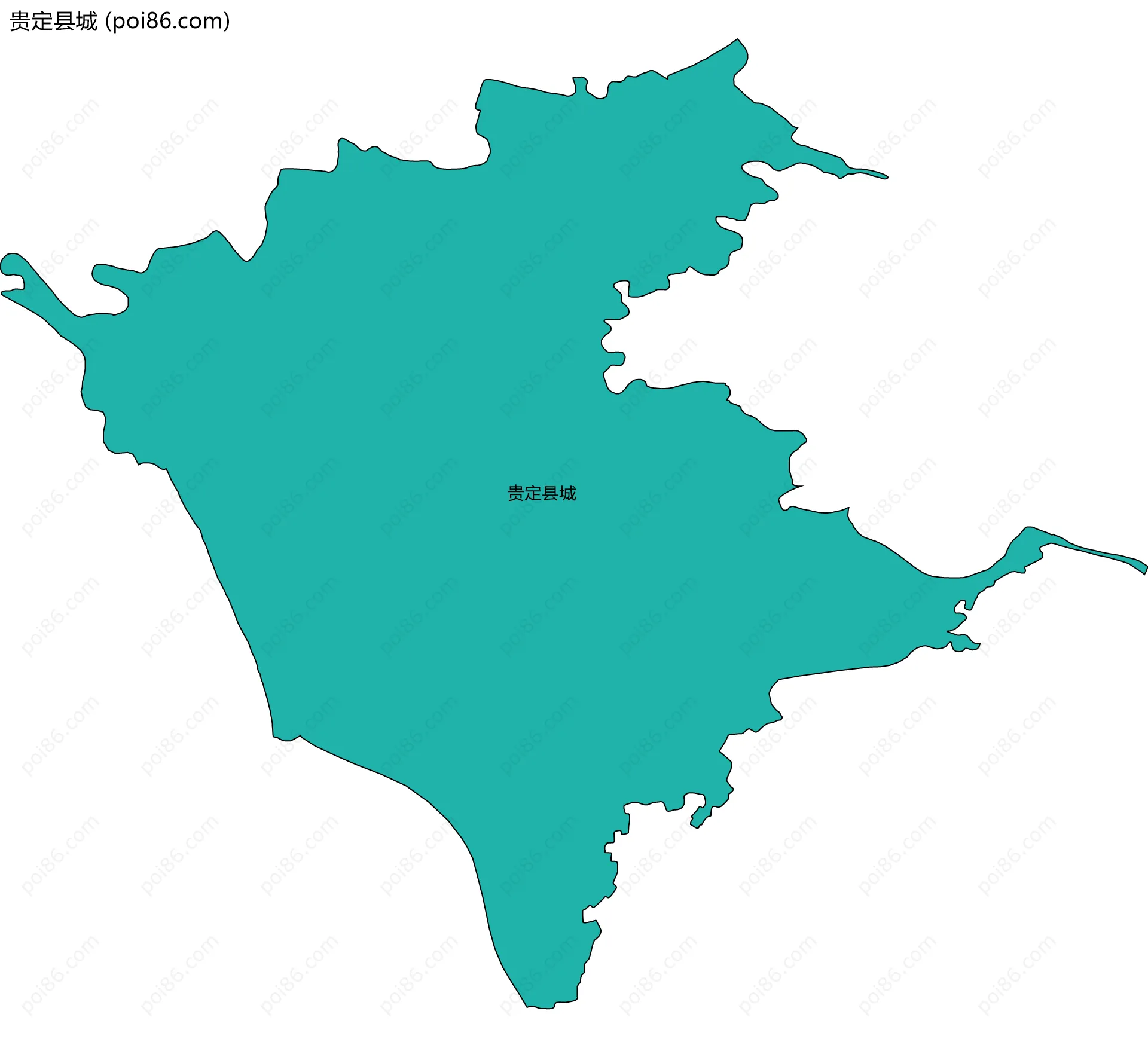 贵定县城边界地图