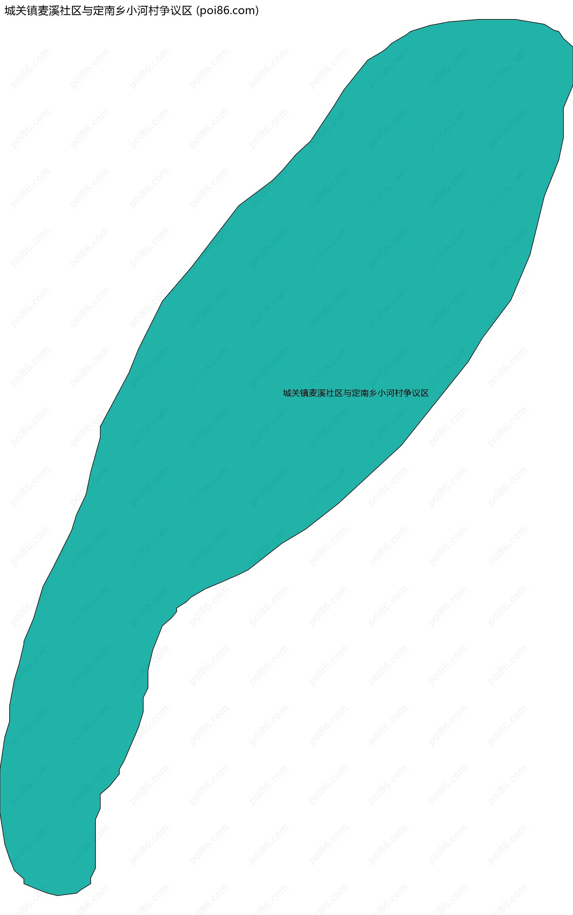 城关镇麦溪社区与定南乡小河村争议区边界地图