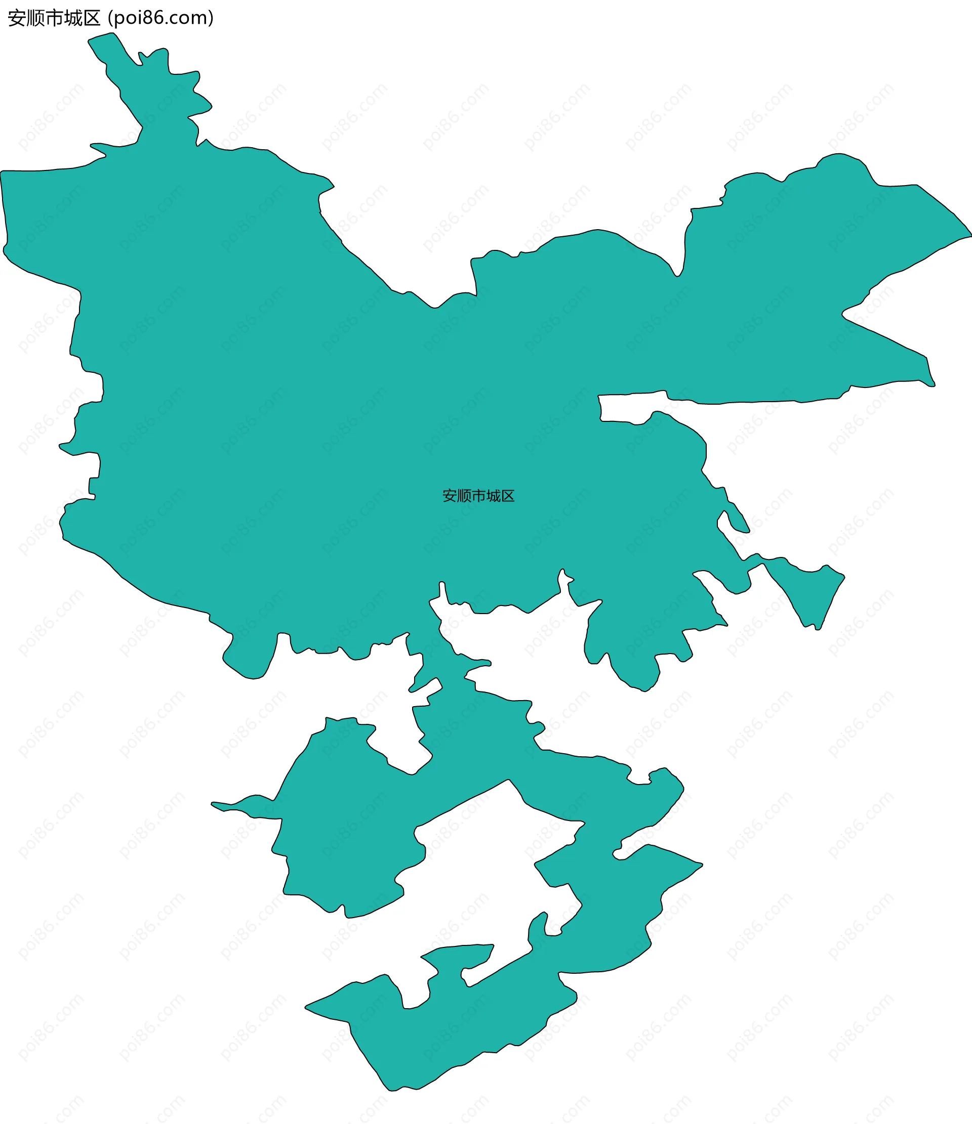 安顺市城区边界地图