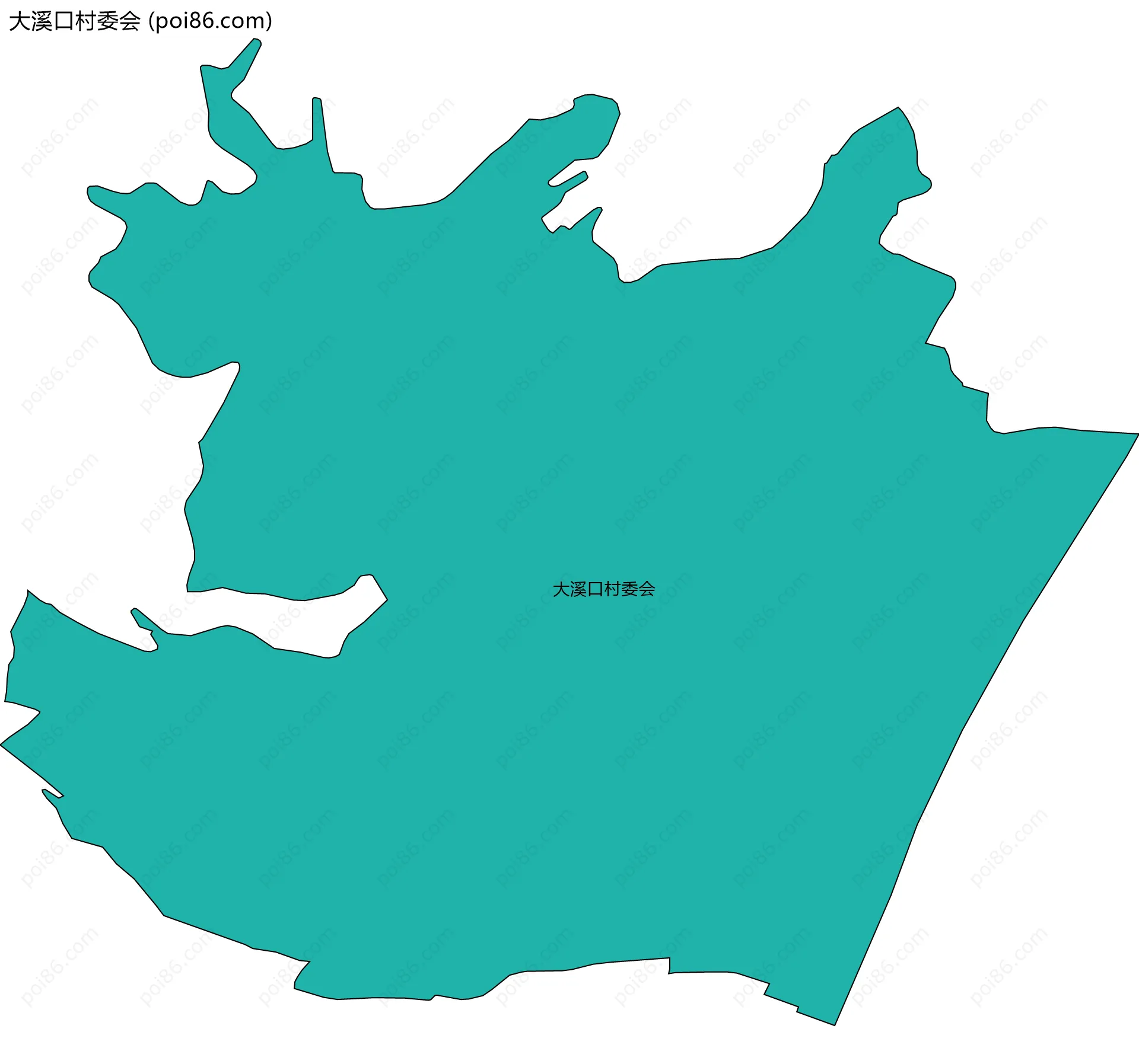 大溪口村委会边界地图