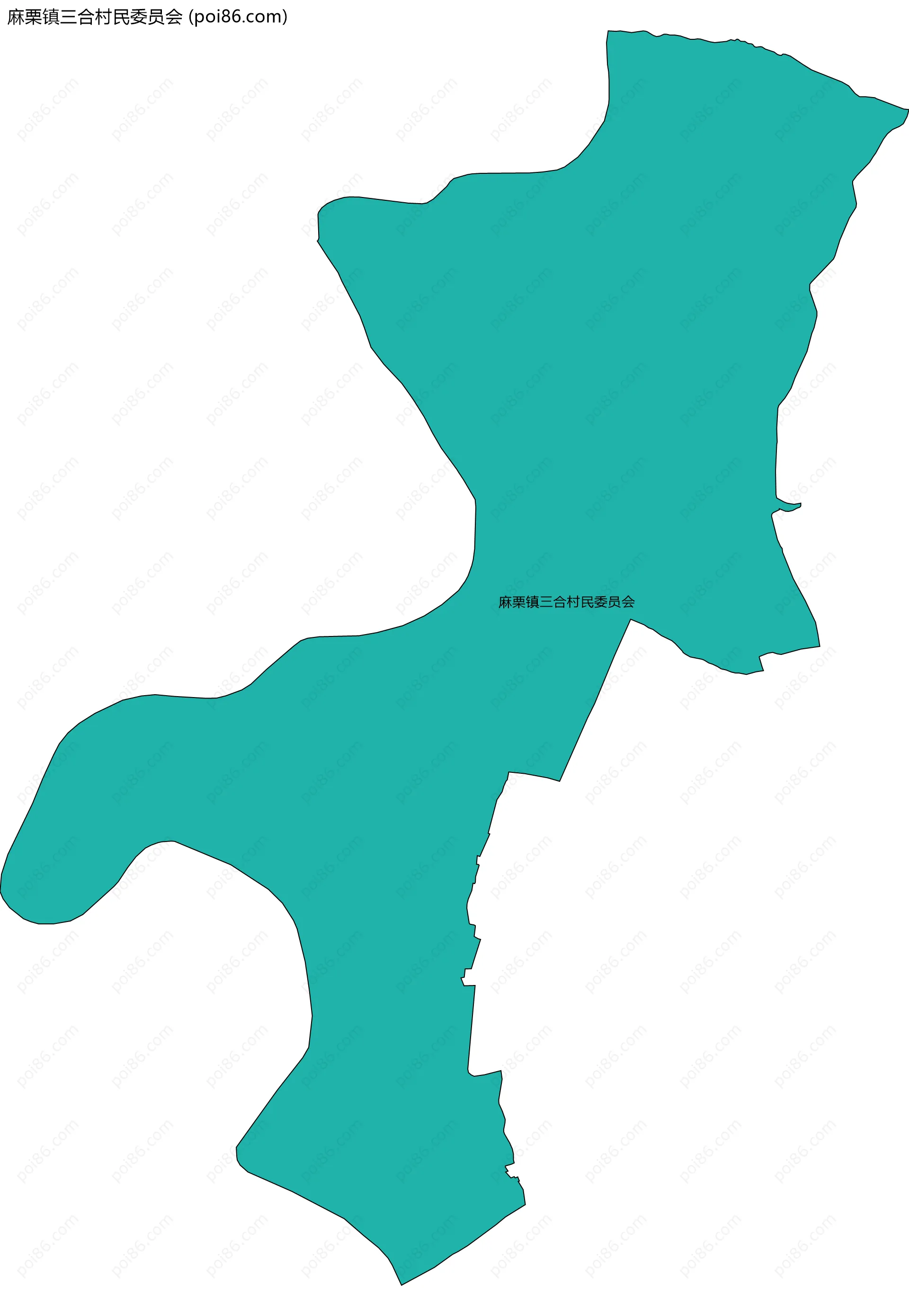 麻栗镇三合村民委员会边界地图