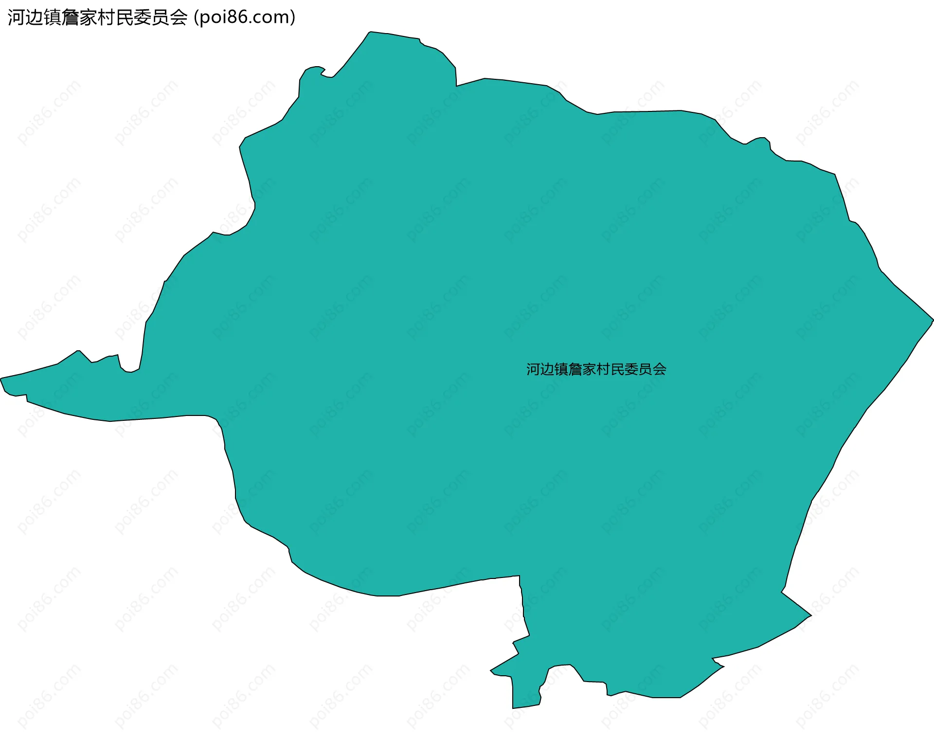 河边镇詹家村民委员会边界地图