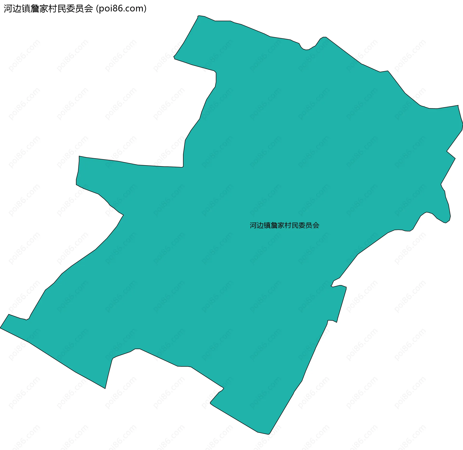 河边镇詹家村民委员会边界地图