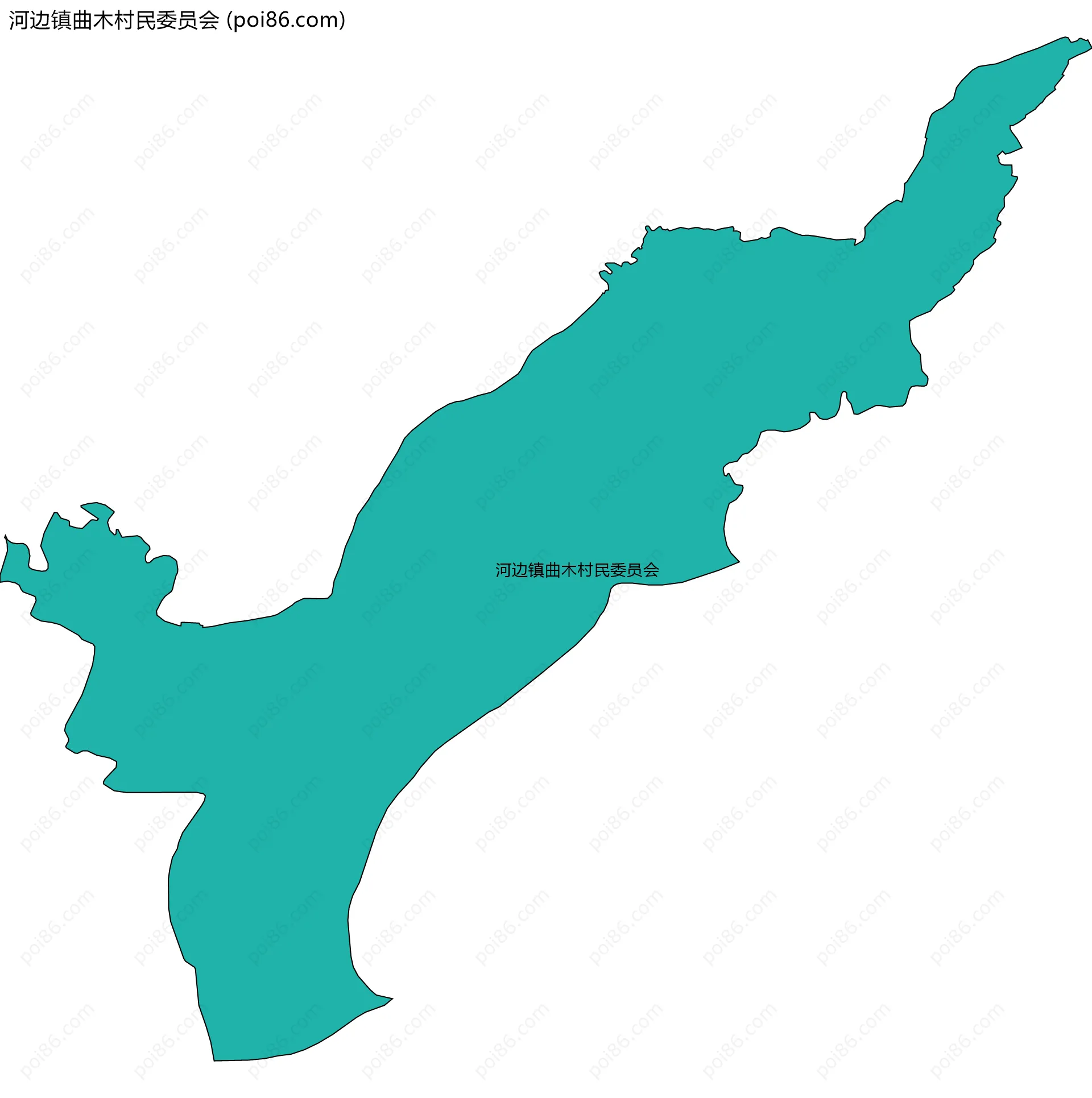 河边镇曲木村民委员会边界地图