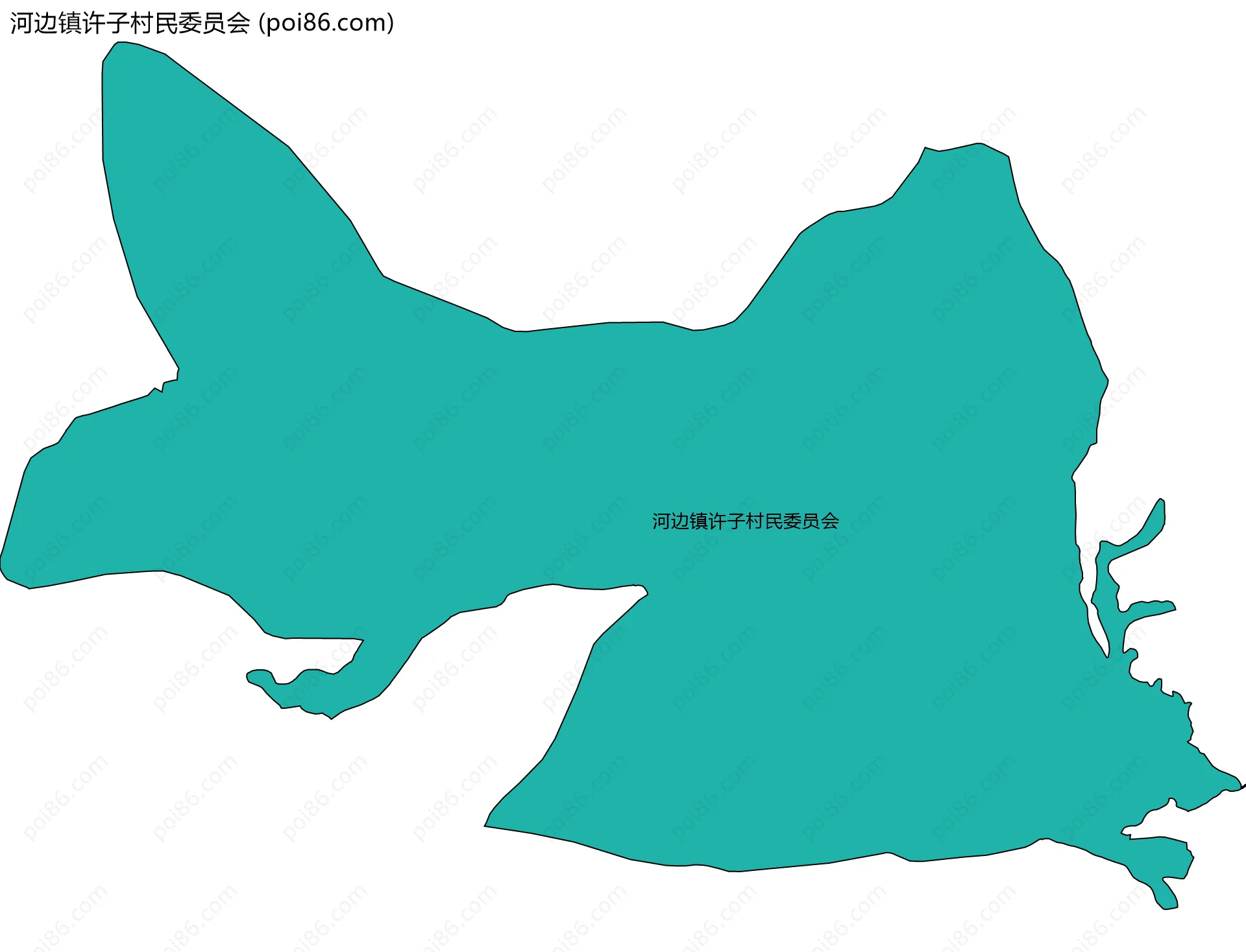 河边镇许子村民委员会边界地图