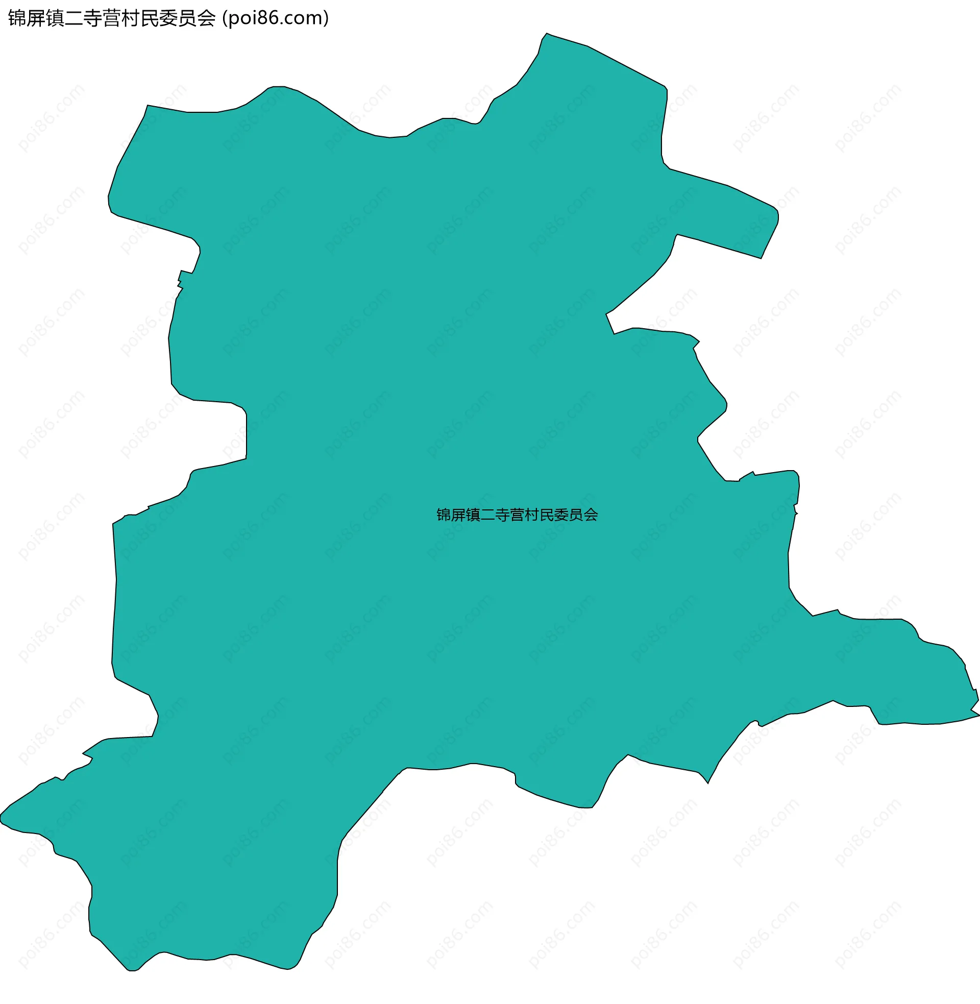 锦屏镇二寺营村民委员会边界地图