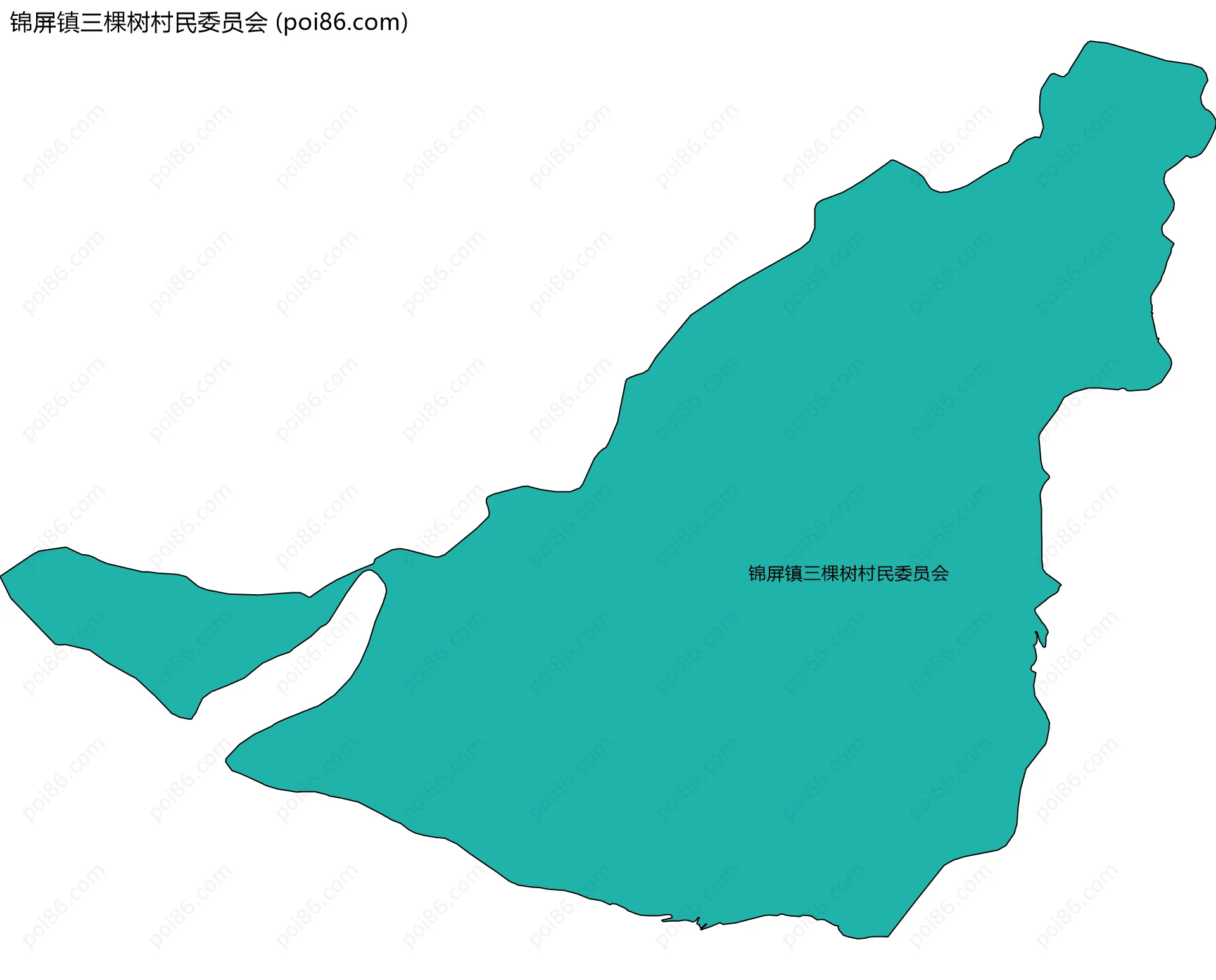 锦屏镇三棵树村民委员会边界地图
