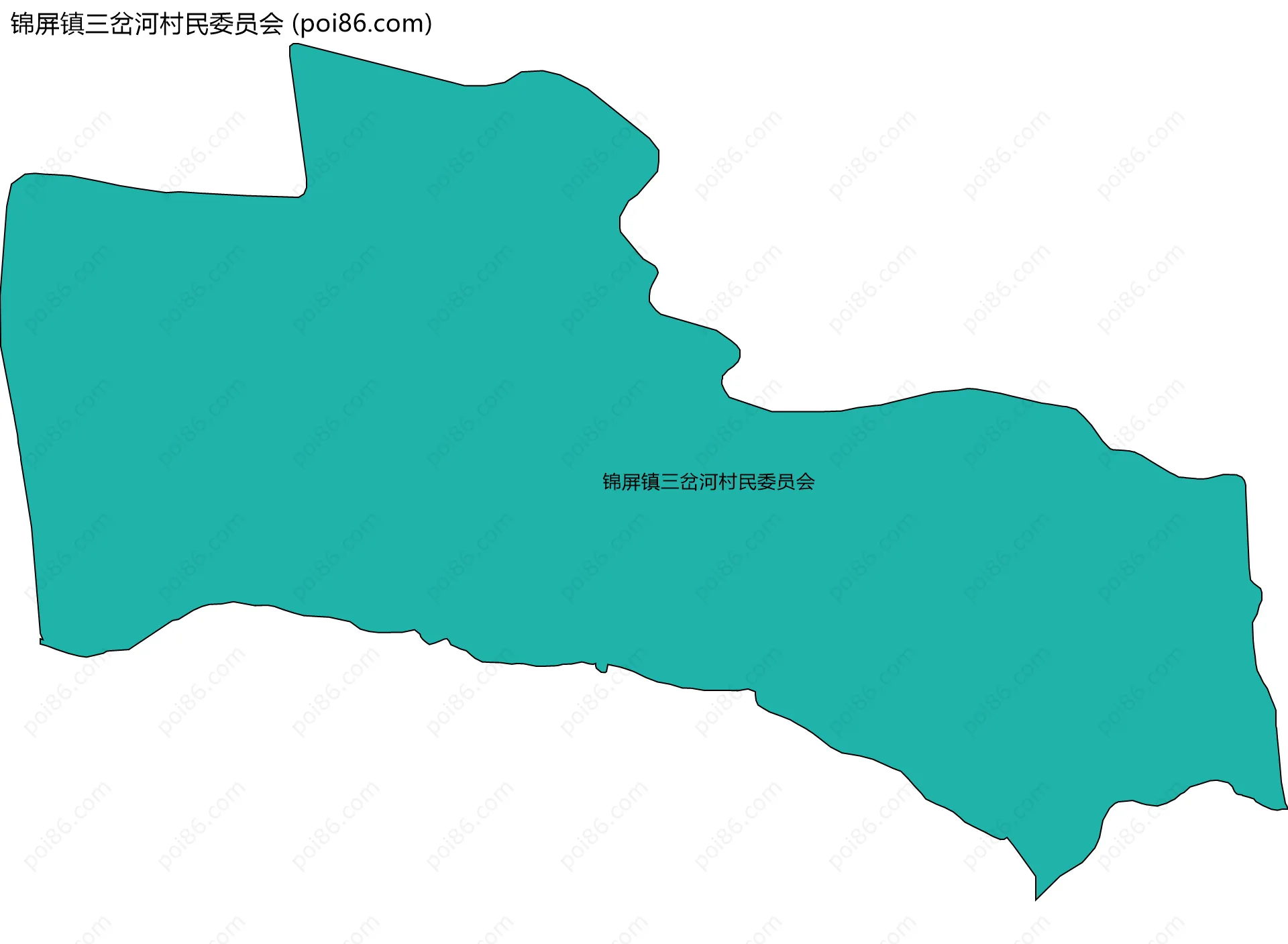 锦屏镇三岔河村民委员会边界地图