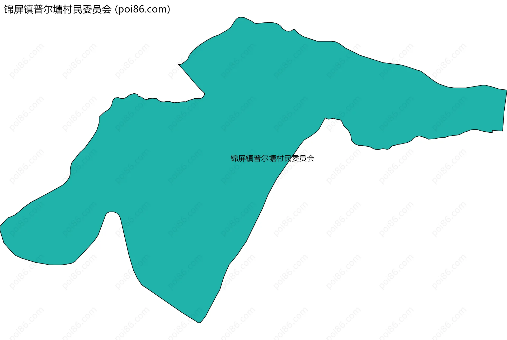 锦屏镇普尔塘村民委员会边界地图