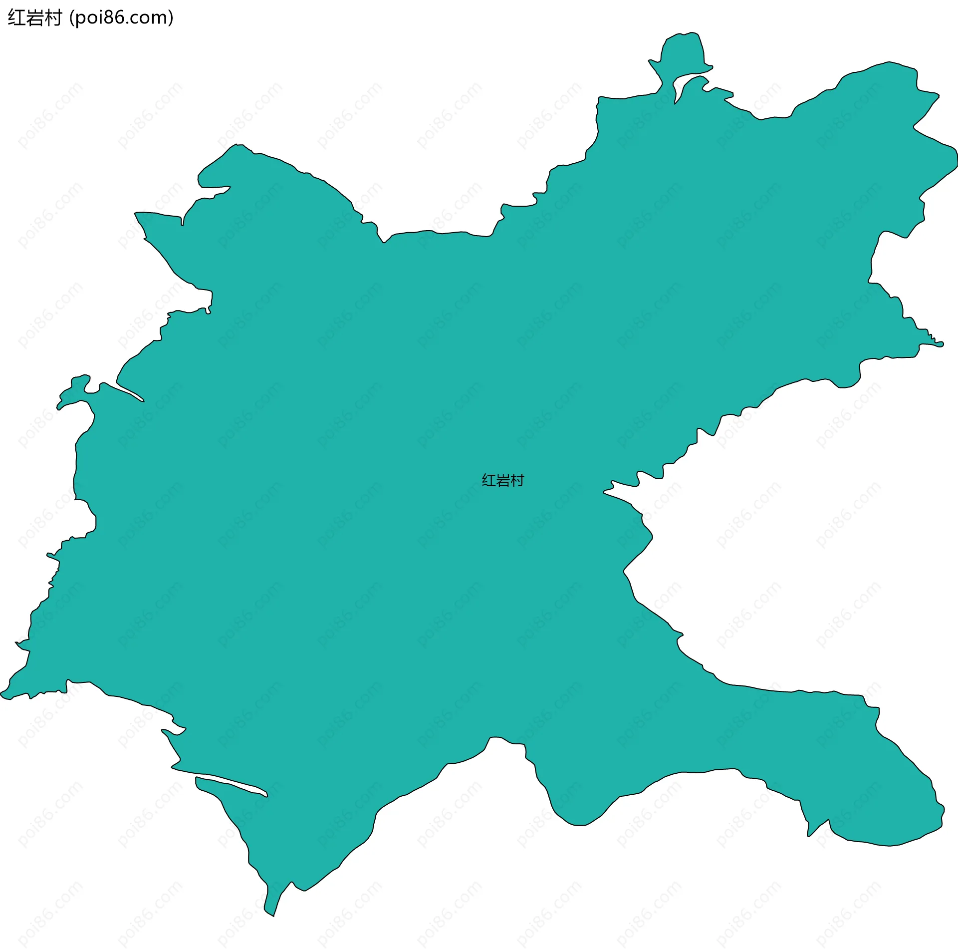 红岩村边界地图